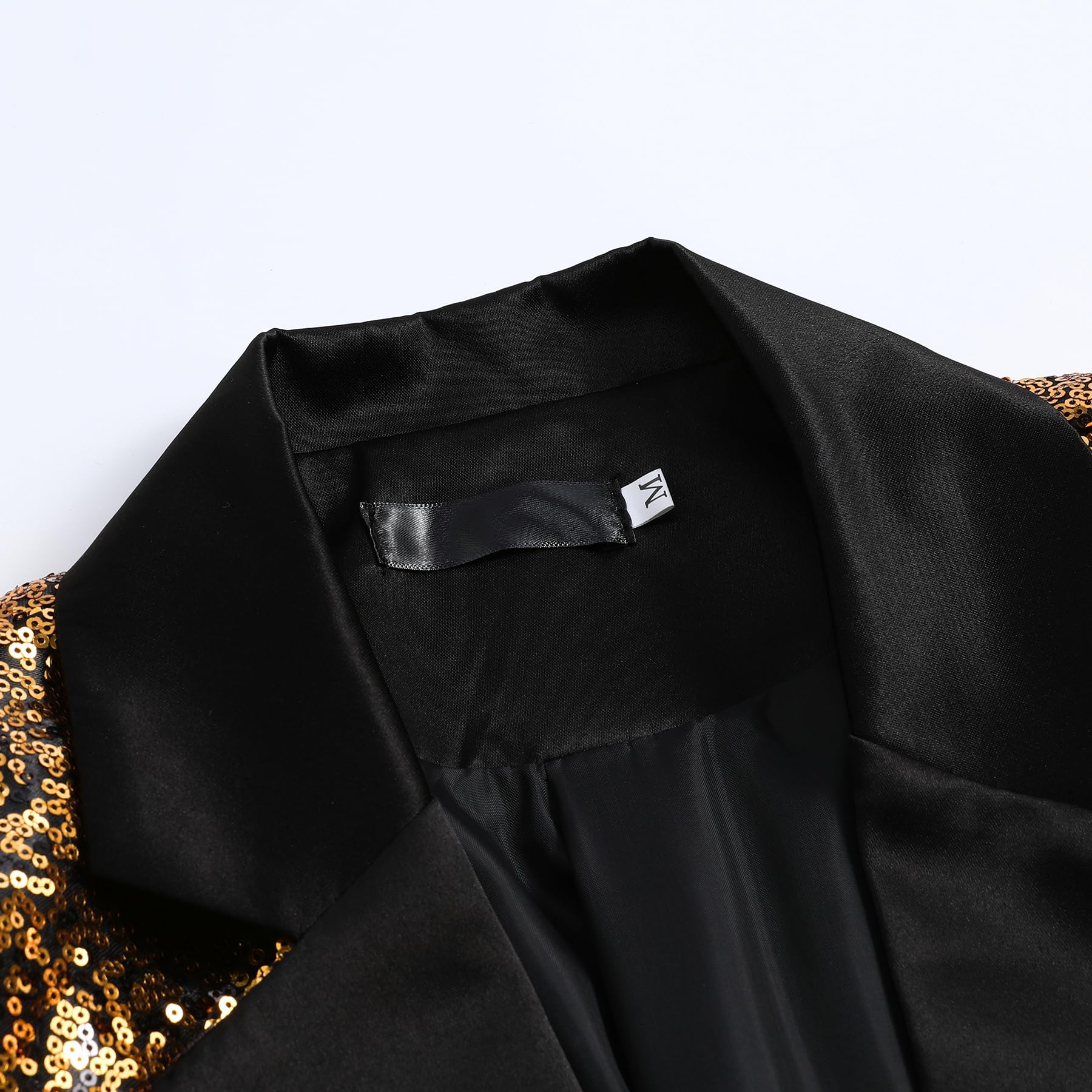 YFFUSHI Blazer Uomo con Paillettes Sfumate 1 Bottone Risvolto a Spacco Lucido per Banchetto Cerimonia | Materiale con paillettes sfumate, fodera in poliestere, nessuna divisione, banchetto e abbigliamento da festa