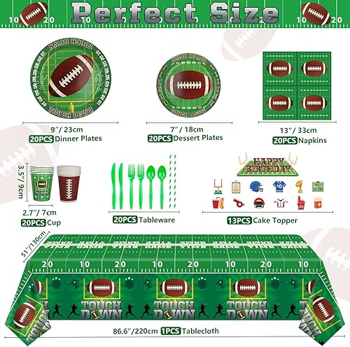 Miniatura 6 de Paquete de 229 decoraciones de fiesta de cumpleaños de fútbol, suministros para fiestas de fútbol, decoración de fiesta de fiesta de juegos