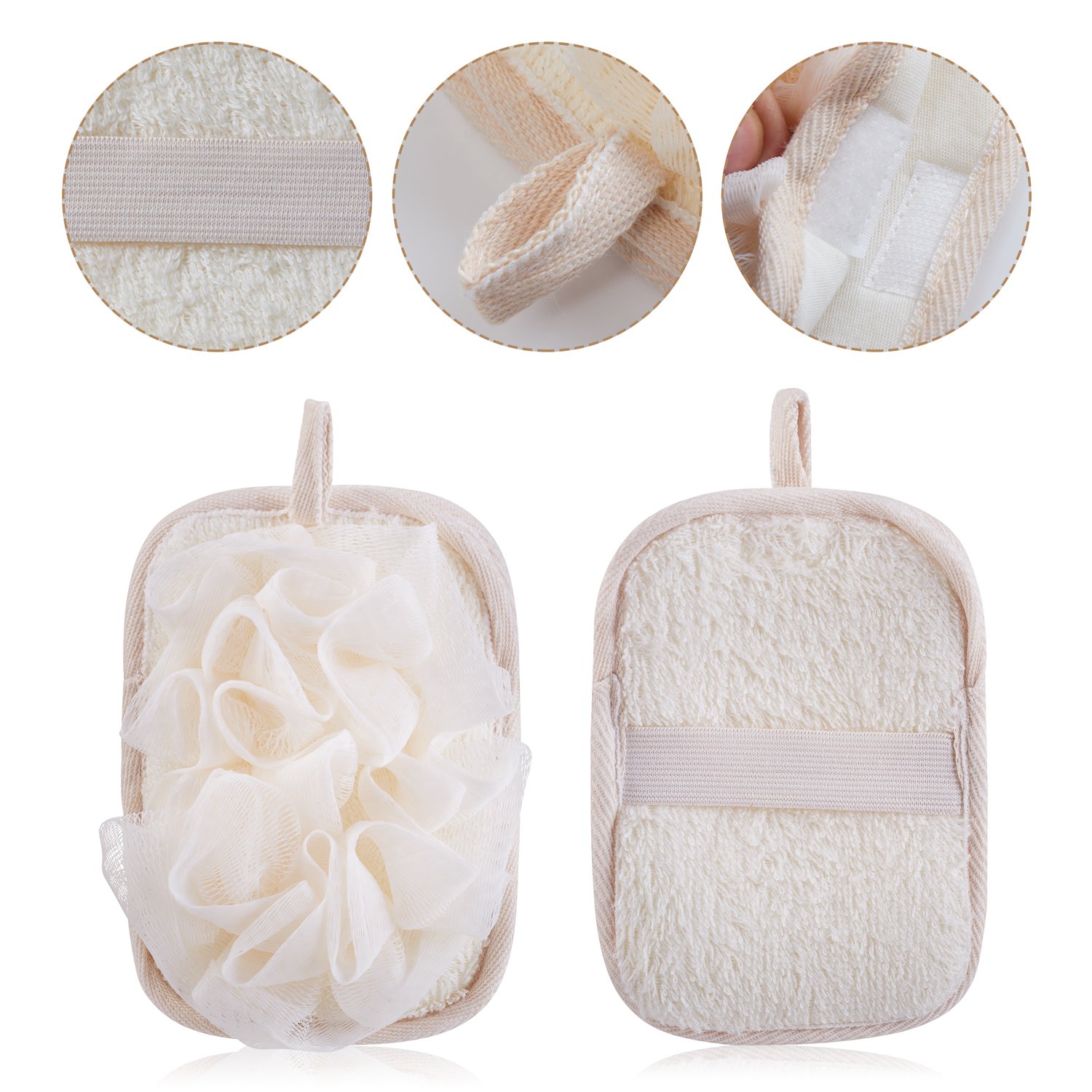 mikimini Bath Mitt for Women, Bath Pouf Mesh Brushes 1 PC Upgraded Version | Loofah Sponge & Exfoliating Pad 2 in 1 Professional Design | Exfoliating Gently with the Elastic (1 PACK) : Beauty & Personal Care