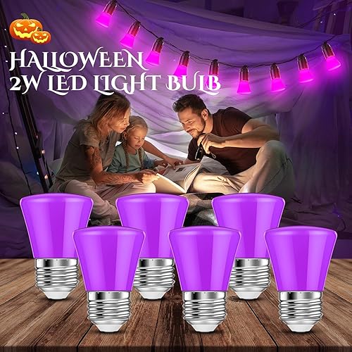 Miniatura 5 de 25 bombillas LED de Navidad de 2 W de repuesto para tira de luces al aire libre, base E26, plástico impermeable, bombilla LED S14 para boda,