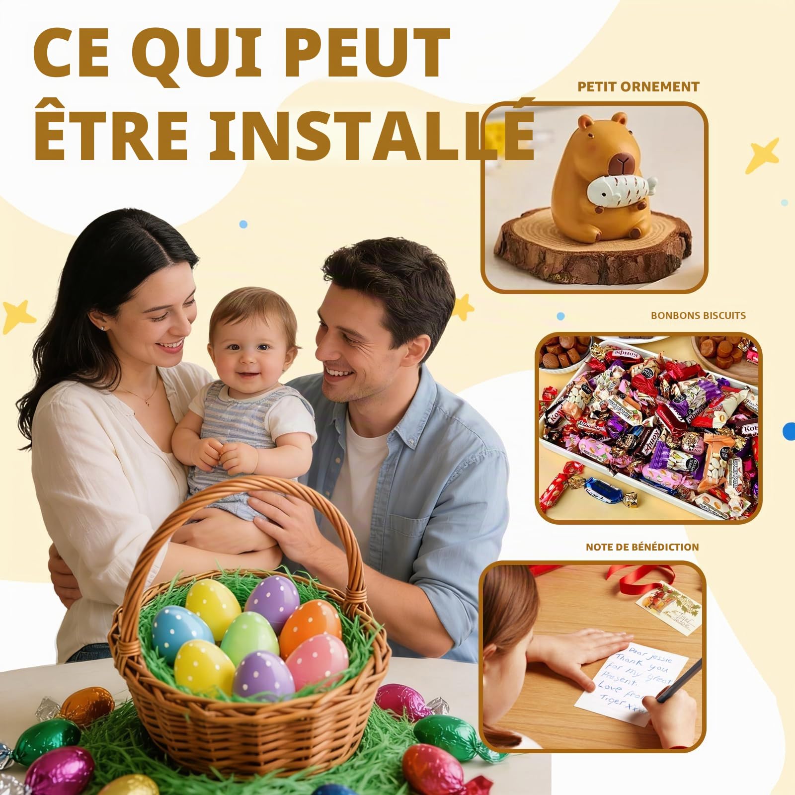 Œufs de Pâques à Remplir à Poser, SilverChry Œufs en Plastique à Peindre, DIY Divisibles avec 50 g de Papier Déchiqueté, pour Surprises et Petits Cadeaux(24, A, 7,5 x 5 cm)