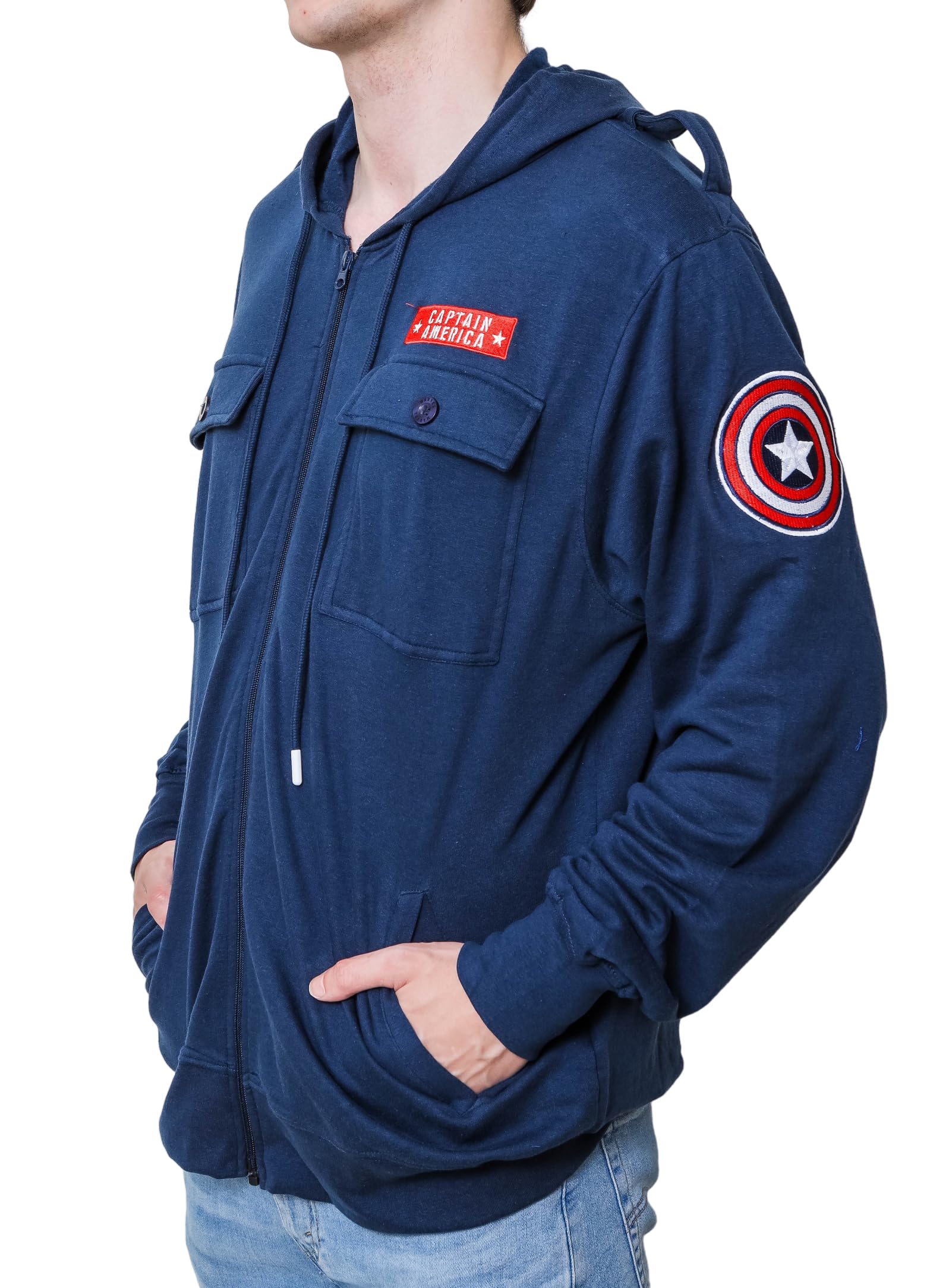 MarvelCaptain America Patch Shield Jacket Hoodie