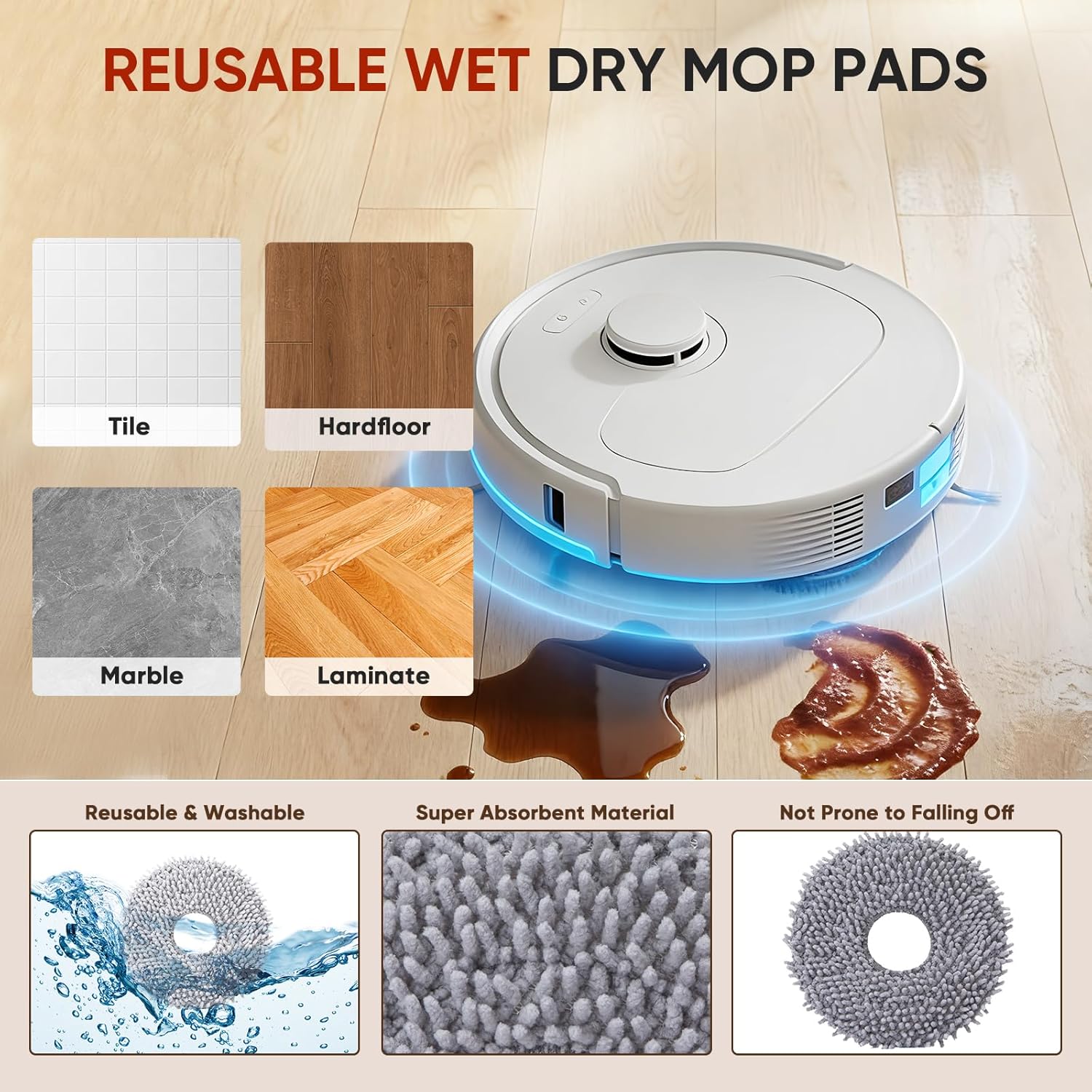 26Pcs Accessories Replacement Kit Compatible With Roborock QV 35A / QV 35S Robot Vacuum,2 Main Brush, 4 Filters, 6 Mop Pads, 6 Side Brushes, 6 Dust Bags,2 Tools