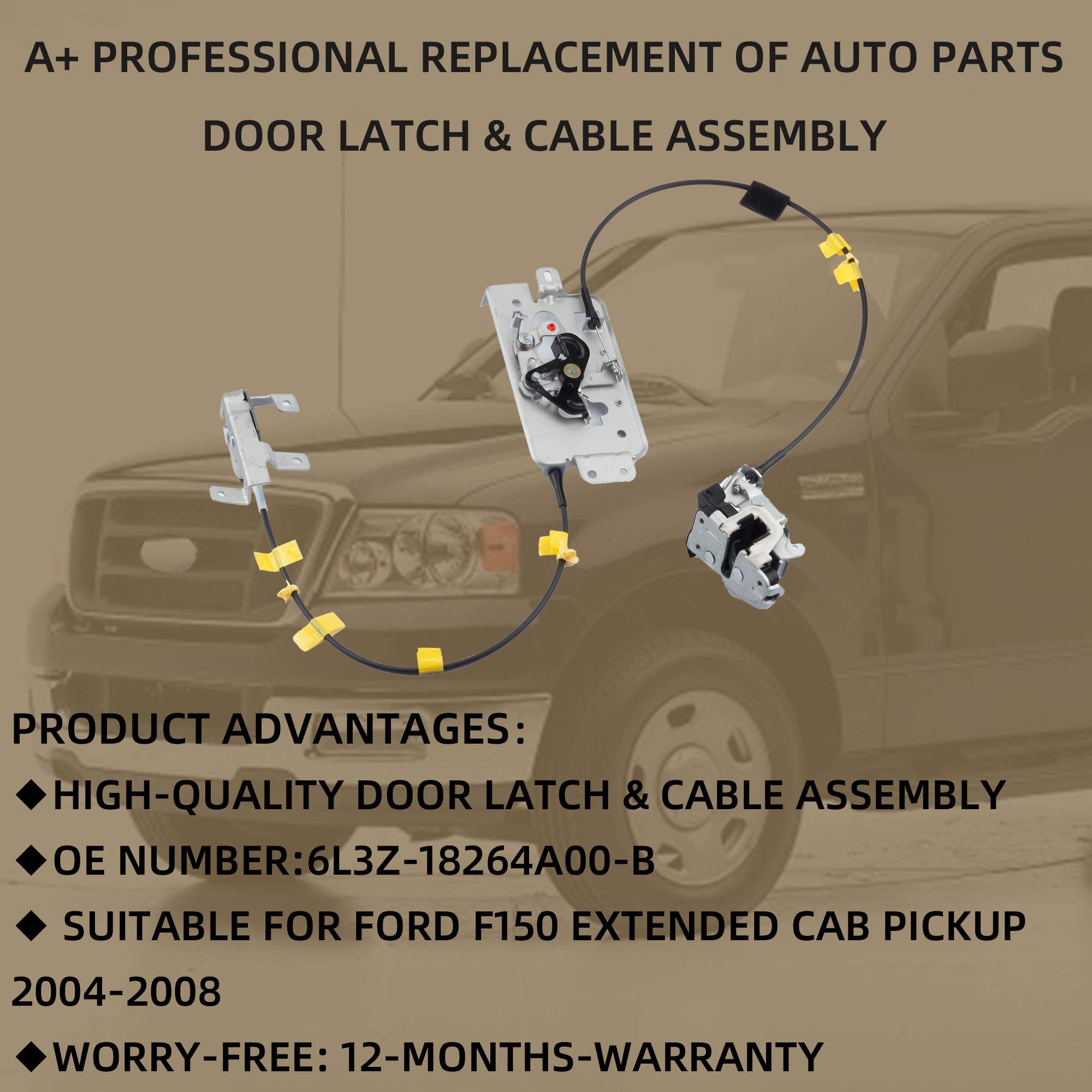 Dasbecan Car Rear Right Side Door Lock Latch Cable Assembly RH