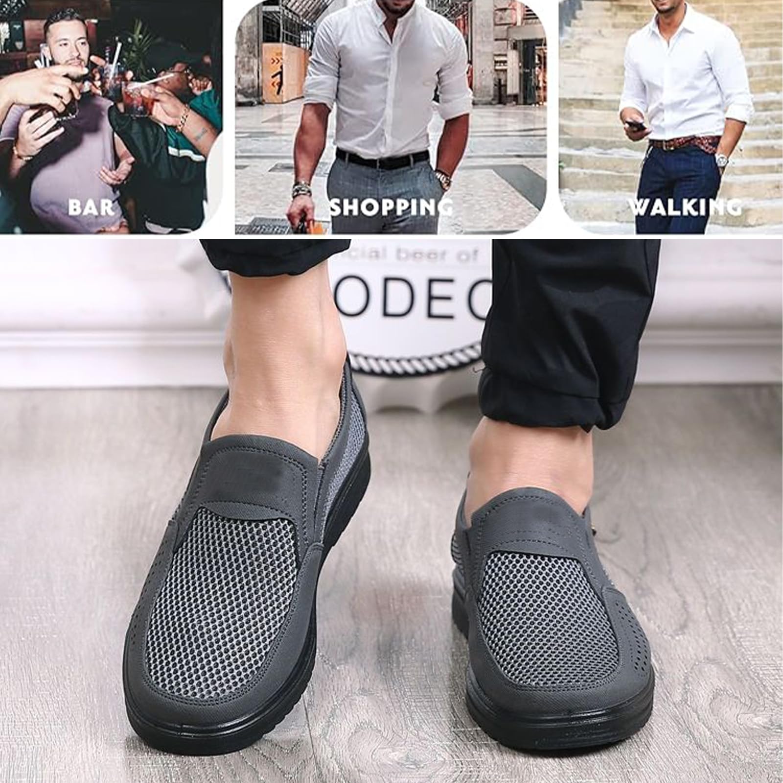 Zapatos ortopédicos de malla transpirable para hombre, cómodos, ligeros, antideslizantes, para verano, al aire libre, cómodos y ligeros