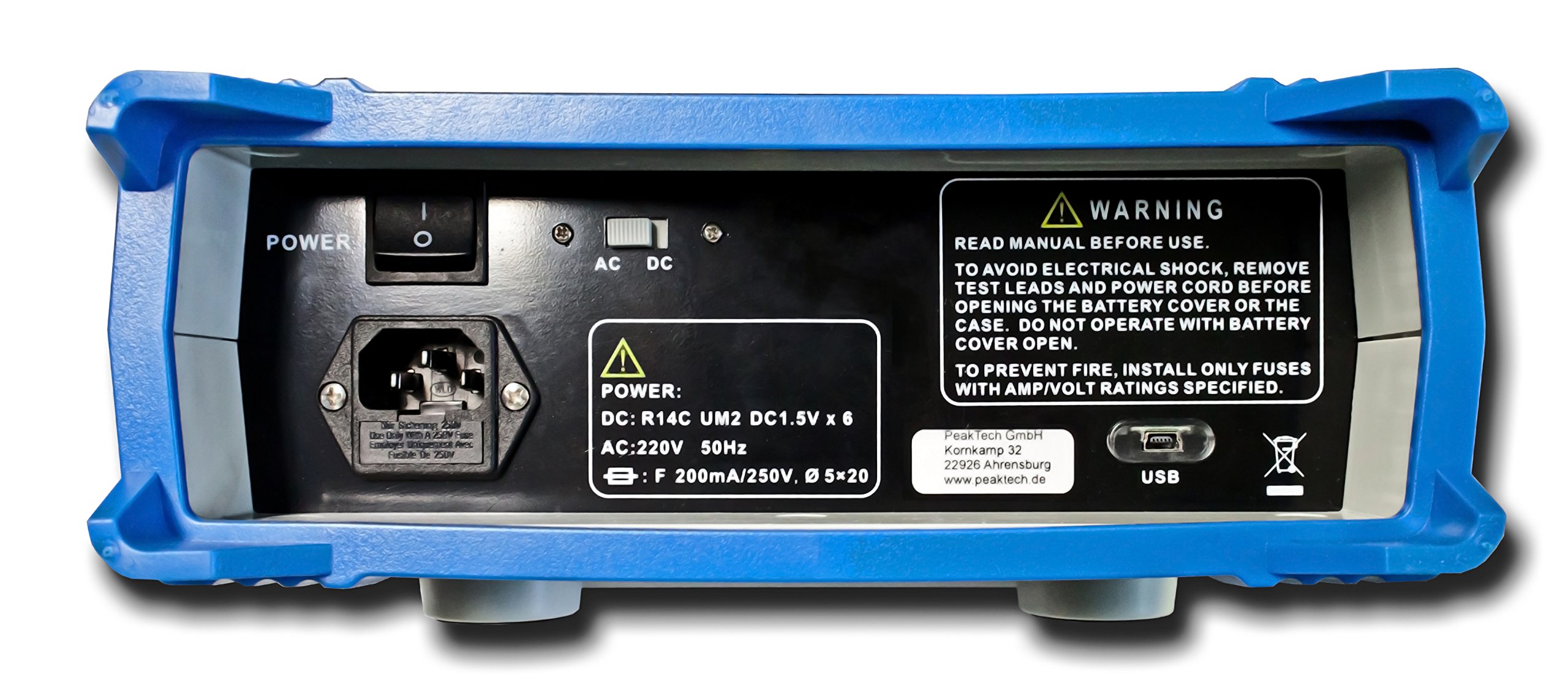 PeakTech 4090 - Multimetro Digitale da Banco con TRMS, Display LCD, 22.000 Conteggi, Interfacce USB, Software per PC, Dispositivo di Misurazione, Frequenzimetro, Data Hold e MAX/MIX - CAT I 600 V