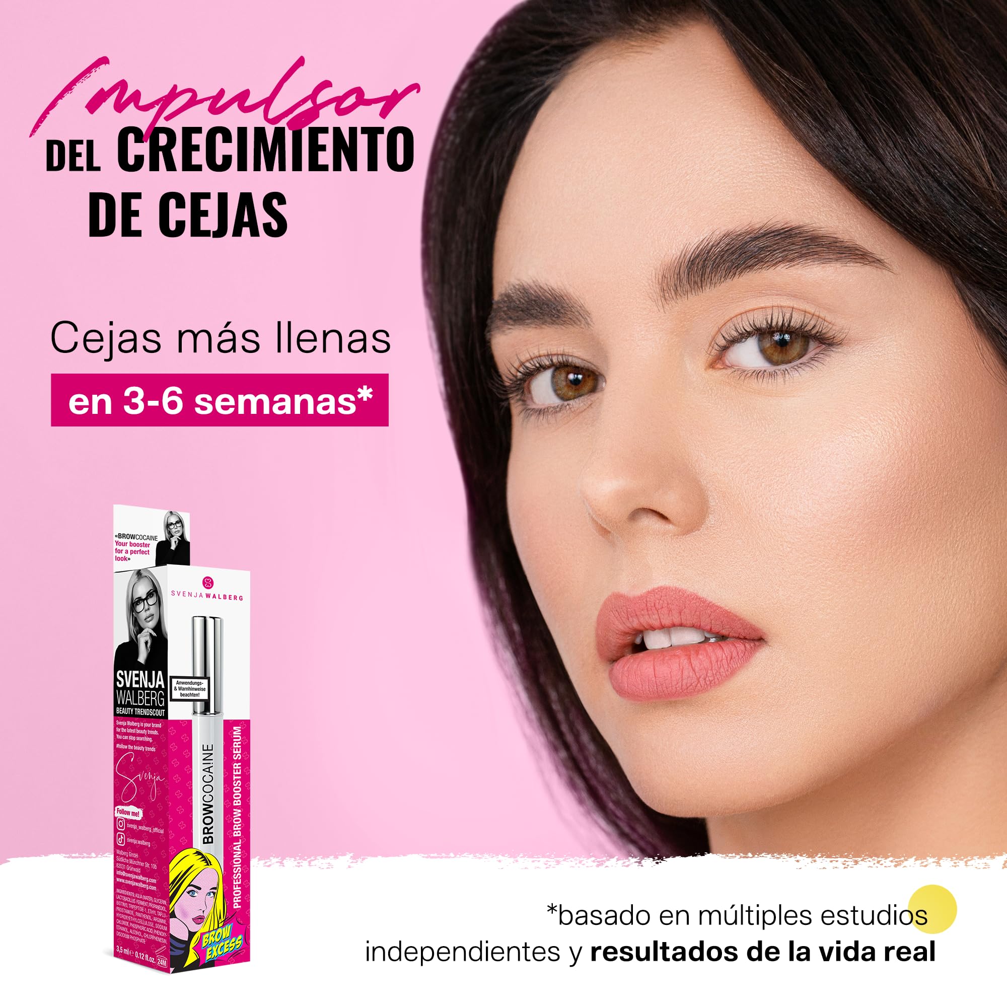 BROWCOCA!NE® suero para cejas para un crecimiento rápido y cejas pobladas | potenciador vegano de cejas de Svenja Walberg