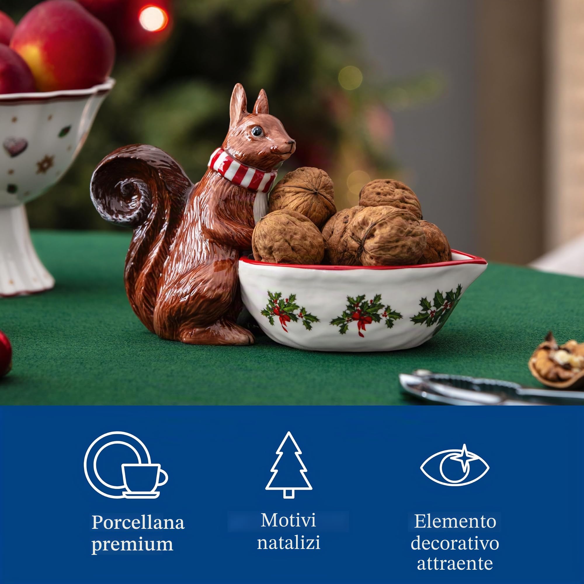 Villeroy & Boch - Toy's Fantasy con motivo scoiattolo, in porcellana, per Natale, multicolore con motivo natalizio