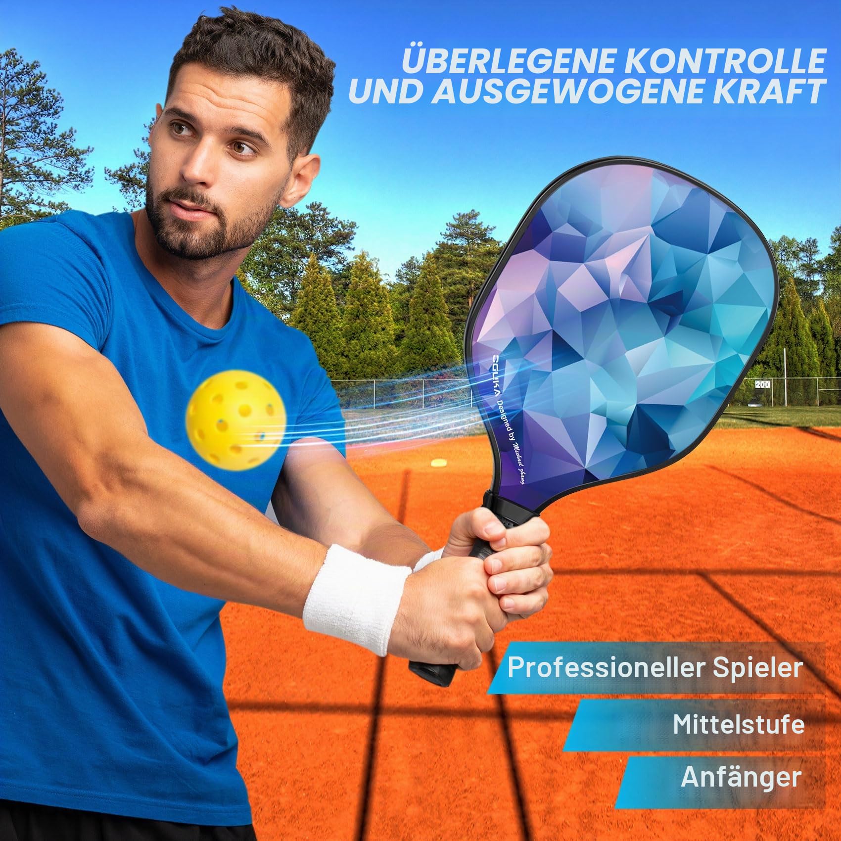 Pickleball-Paddel, USAPA-zugelassen, leichte Pickleball-Paddel, 4 Pickleball-Bälle, 4 kühlende Handtücher und Tasche, Premium-Pickleball-Schläger, Geschenke für Anfänger und Profis