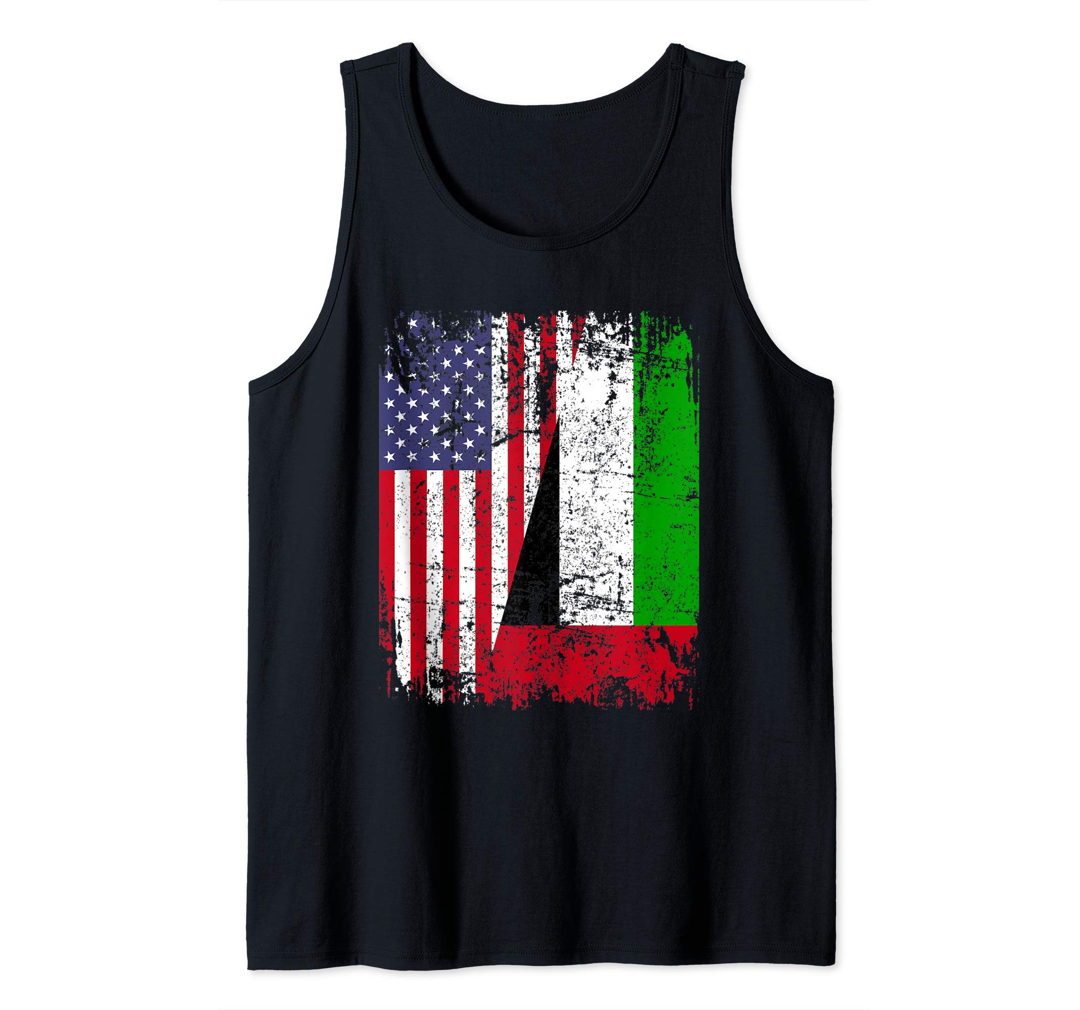 EMIRATI ROOTS ARABIC EMIRI | Half American Flag | UAE FLAG Tank Top
