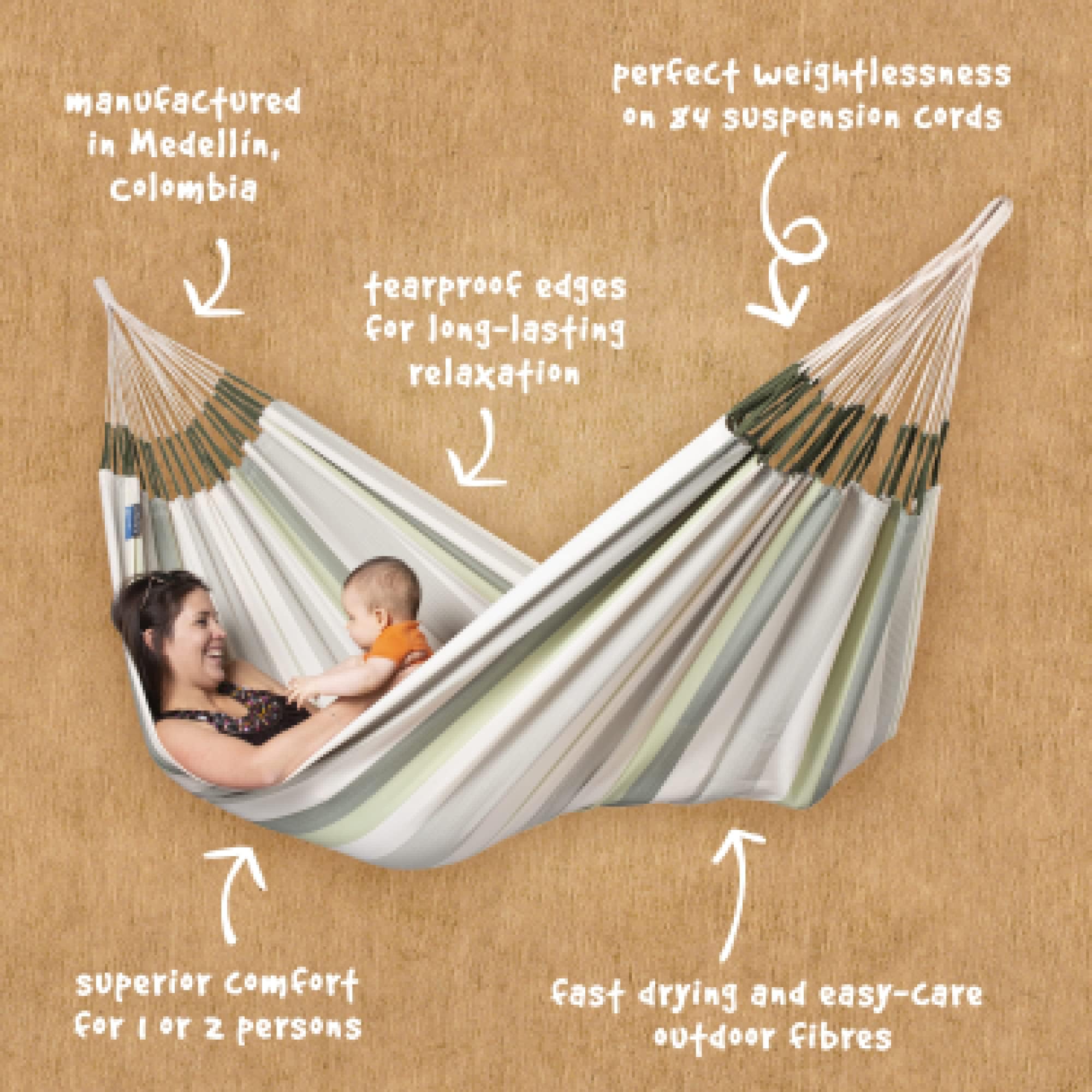 LA SIESTA - Brisa Cedar - Hamaca clásica Doble Outdoor