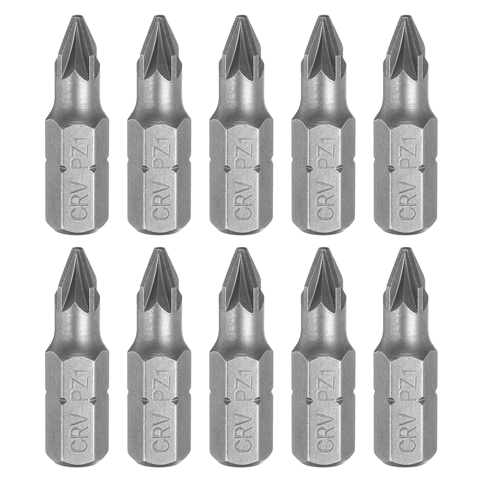 HARFINGTON 10pcs PZ1 Screwdriver Bits 1/4" Hex Shank Head 1" Length CR-V Steel Phillips Slotted Drill Bits for Repair Work Electric Screw Driver