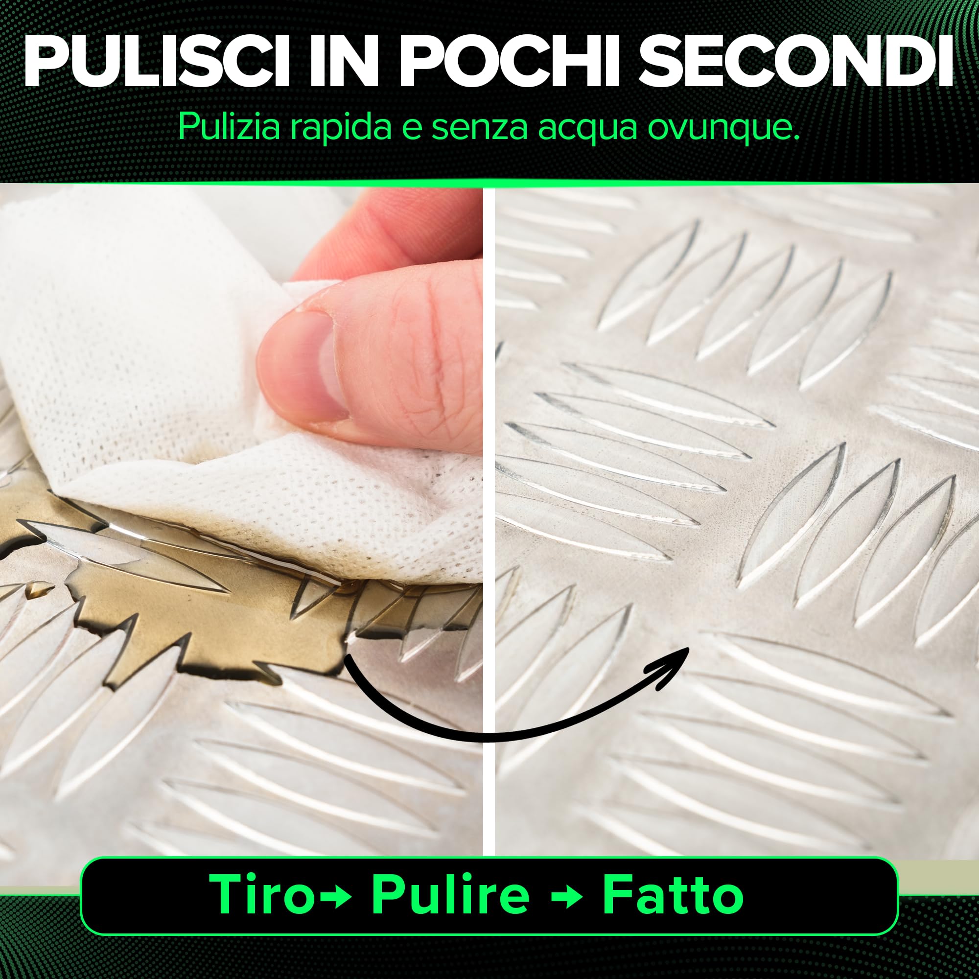 Salviette per la pulizia multisuperficie extra large 30x25 cm biodegradabili per garage officina auto