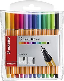 Caneta Fineliner, Stabilo, 12 Point 88 Mini, 120.7800, 12 Cores