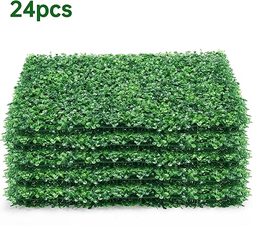 Miniatura 9 de ZXMOTO Paneles de seto artificiales de boj, 36 piezas de plantas de seto topiario, decoración de pared de césped sintético, para decoración de