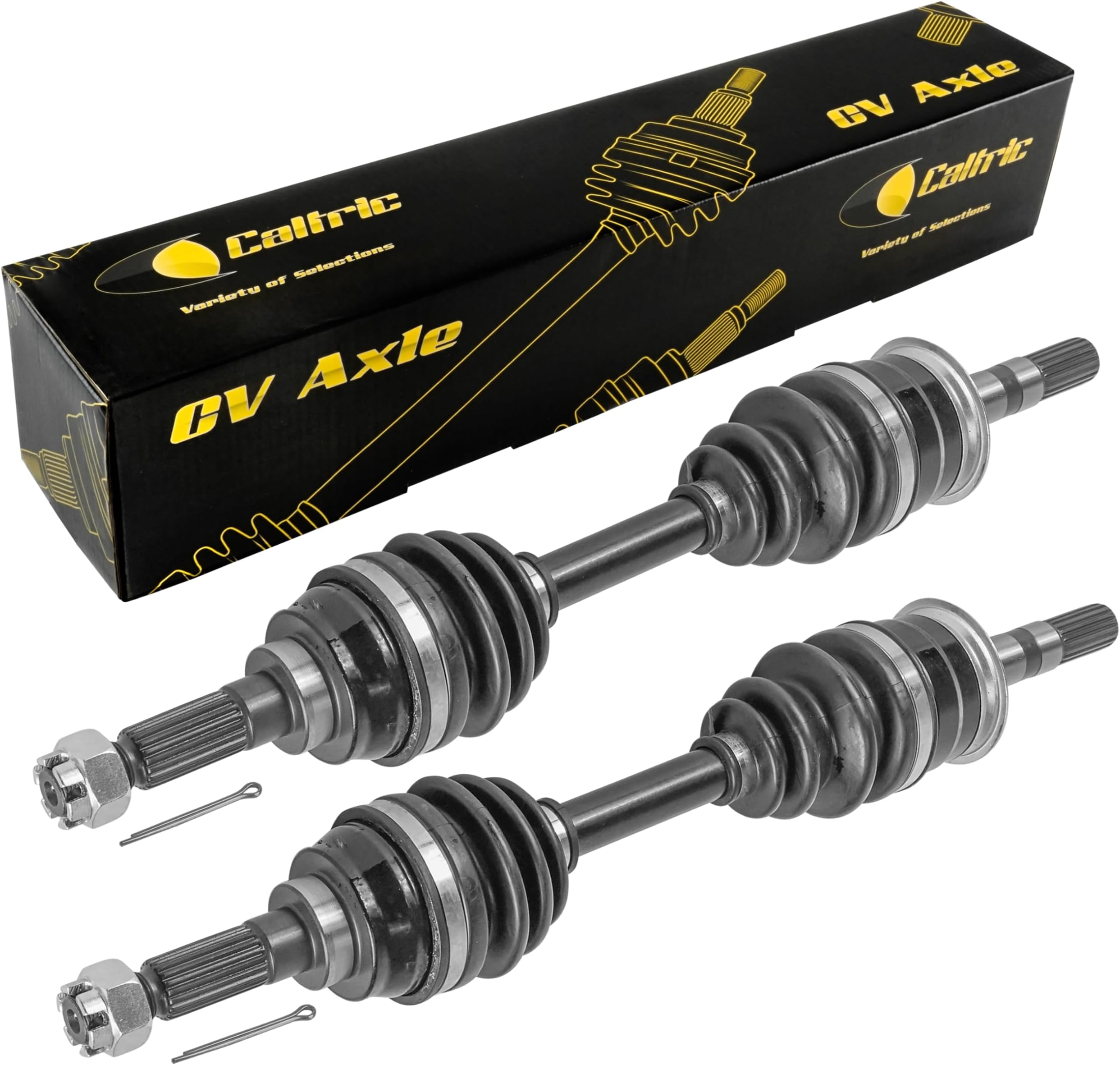 Caltric Front Right and Left Complete Cv Joint Axles Compatible with Kawasaki Bayou 300 KLF300C 4X4 1989-2005