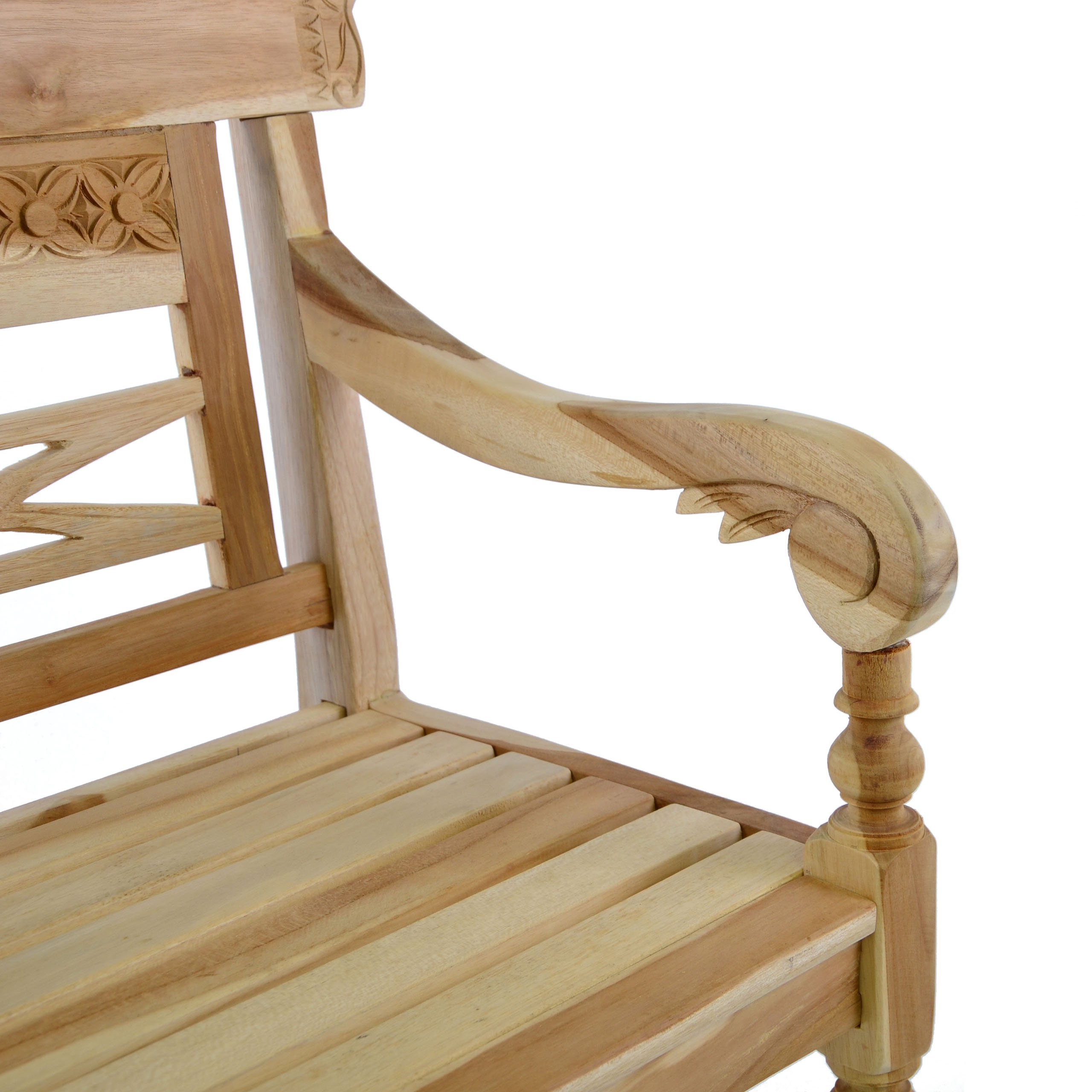 Divero Kinderbank 2-Sitzer aus Teakholz, unbehandelt – Farbe: Natur-Braun | ideal für Terrasse und Garten