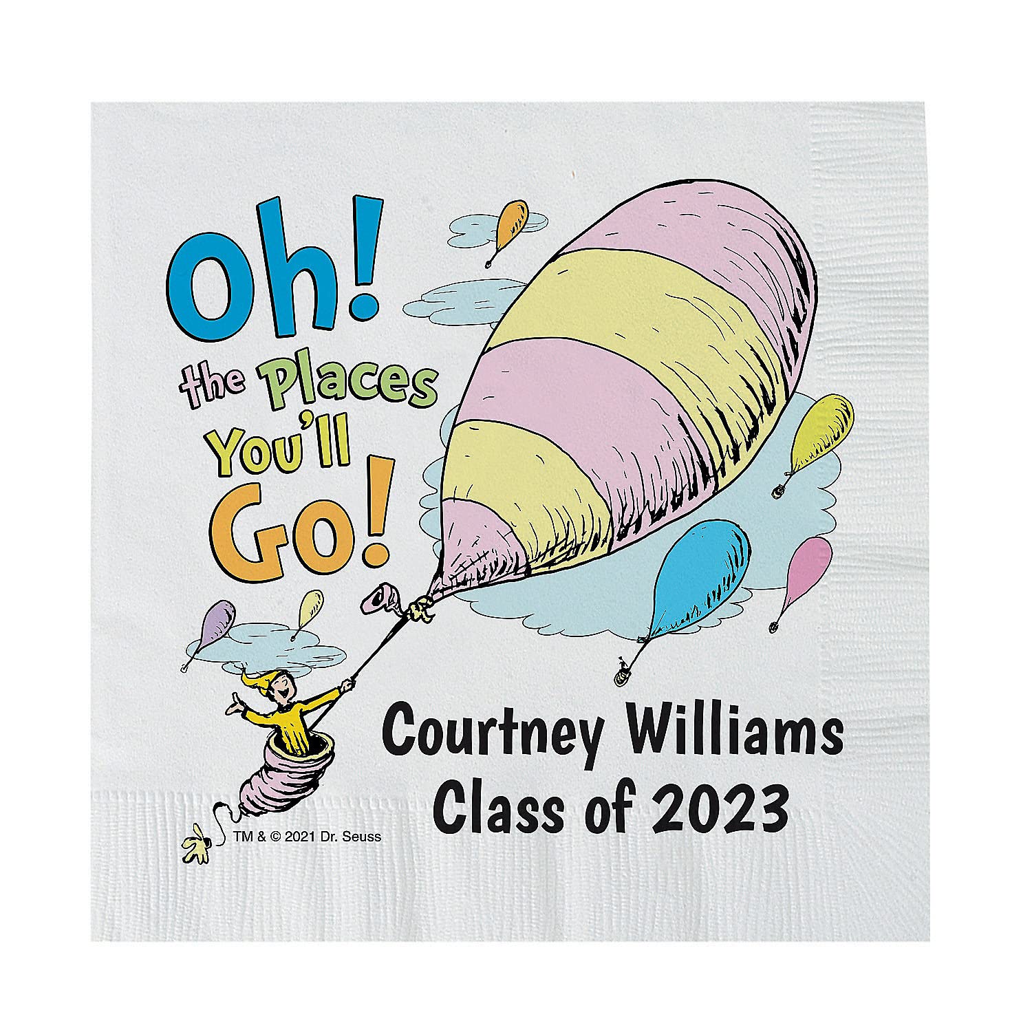 Personalized Dr. Seuss™ Oh, the Places You’ll Go Paper Luncheon Napkins - 50 Pc.