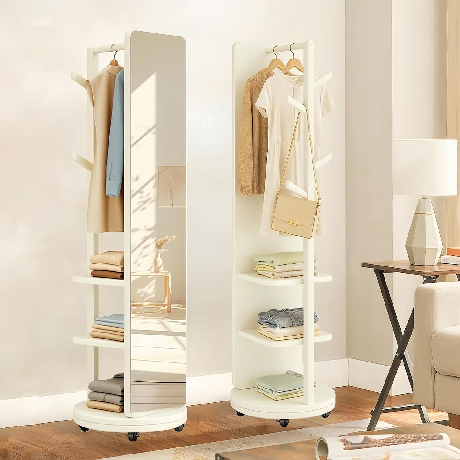 割れない鏡 ダンスミラー フィルムミラー 幅60cm 全身鏡 木目調 2299