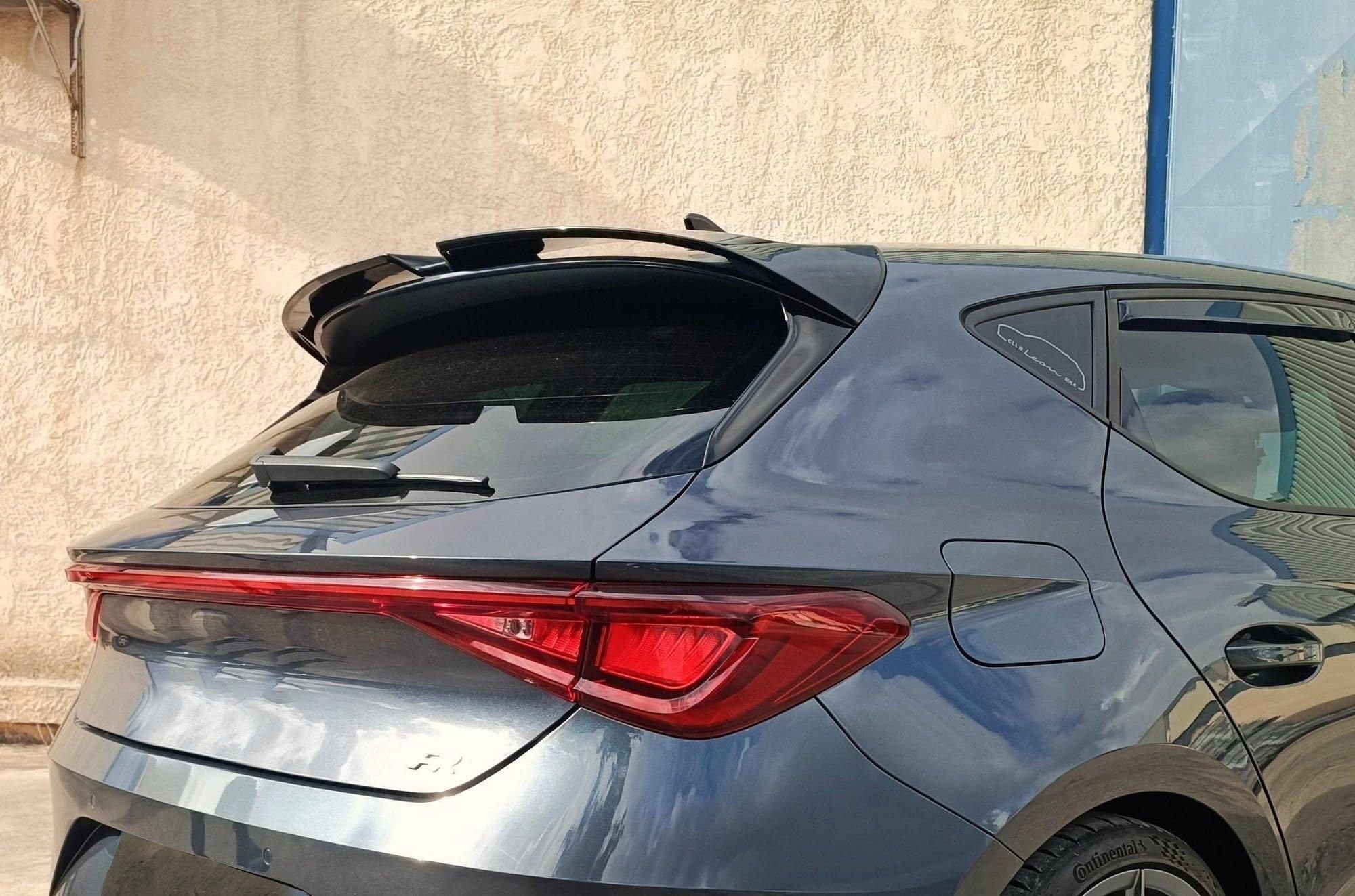 CHROMEMASTER | Spoiler da Tetto; Spoiler Posteriore Compatibile con SEAT Leon Hatchback 2020 +; Alettone Tetto; Poliuretano; Per la verniciatura; Metodo di Montaggio: Colla | Tuning Ottico per Auto