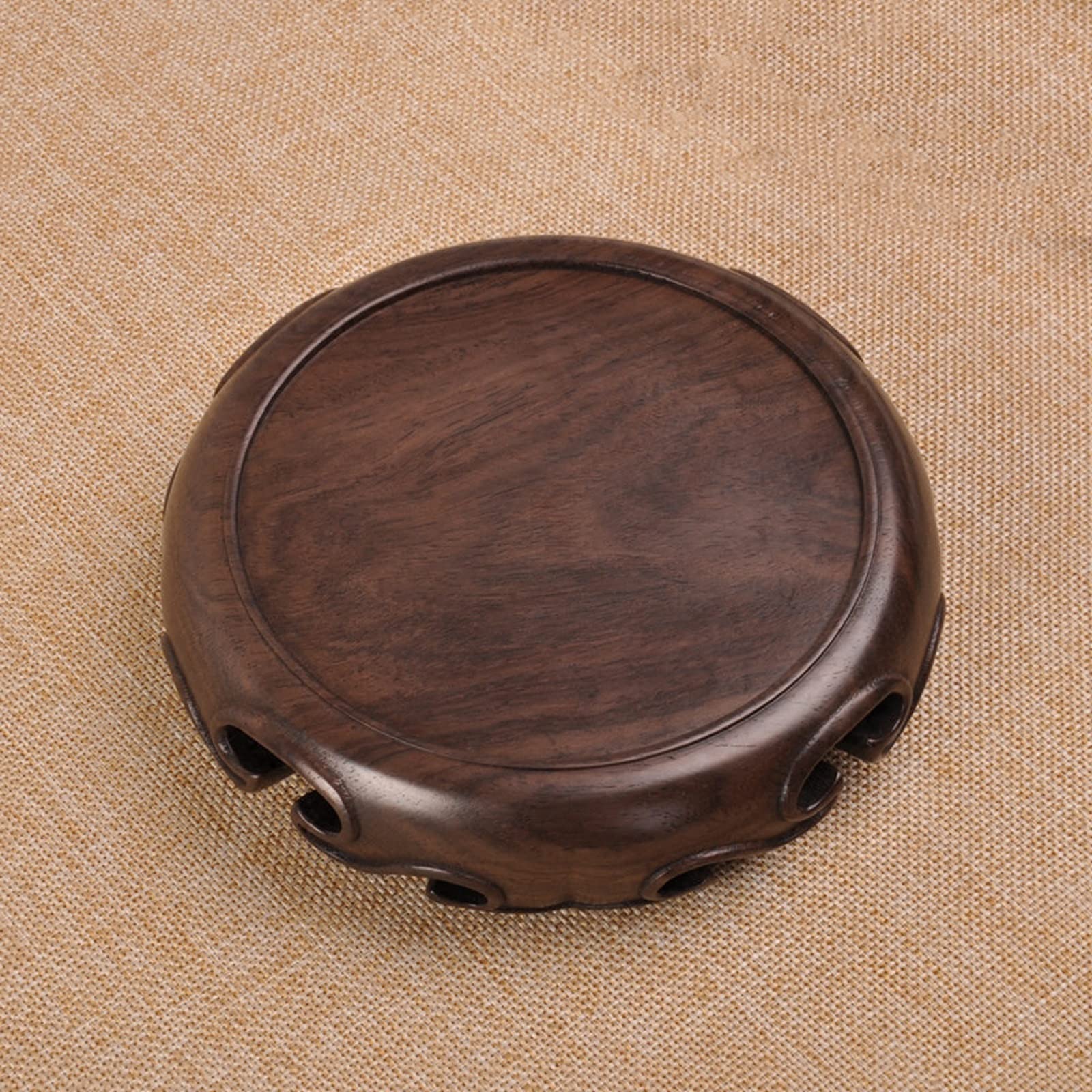 Podstawka na statuetkę stojak wazon retro okrągły drewniany wazon czajniczek lampa stołowa podstawa stabilna dekoracja salonu stojak drewniany stojak ekspozycyjny podstawa Bonsai podstawa ( rozmiar: