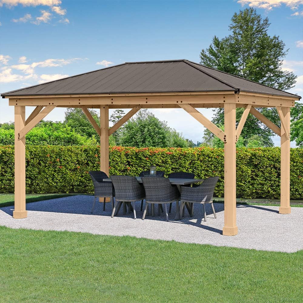 Yardistry 12' x 16' Meridian Gazebo Patio, Lawn & Garden