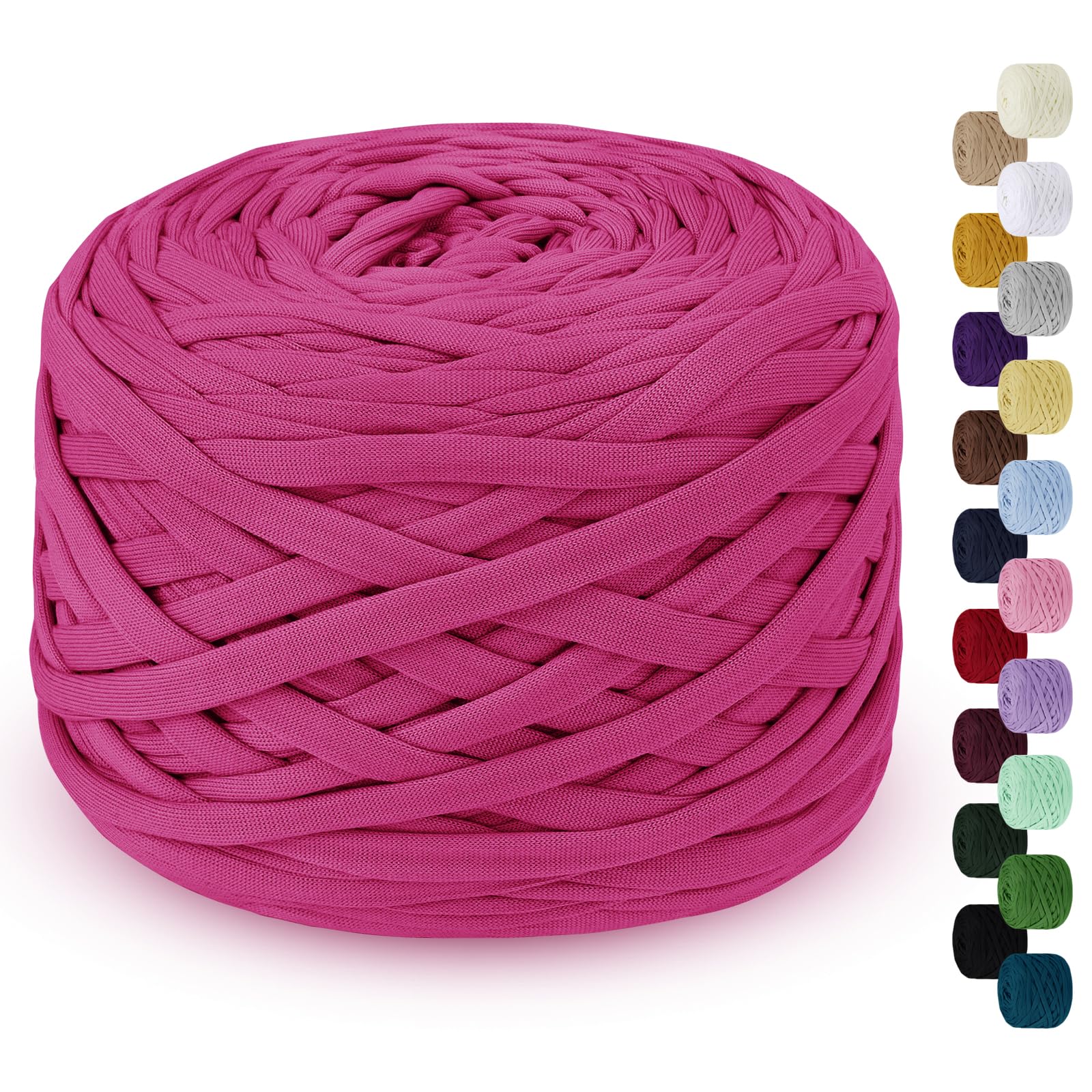 LEREATI 285g T Shirt Yarn for Crocheting 100m Elastic Ribbon Yarn Thick Crochet Fabric Yarn
