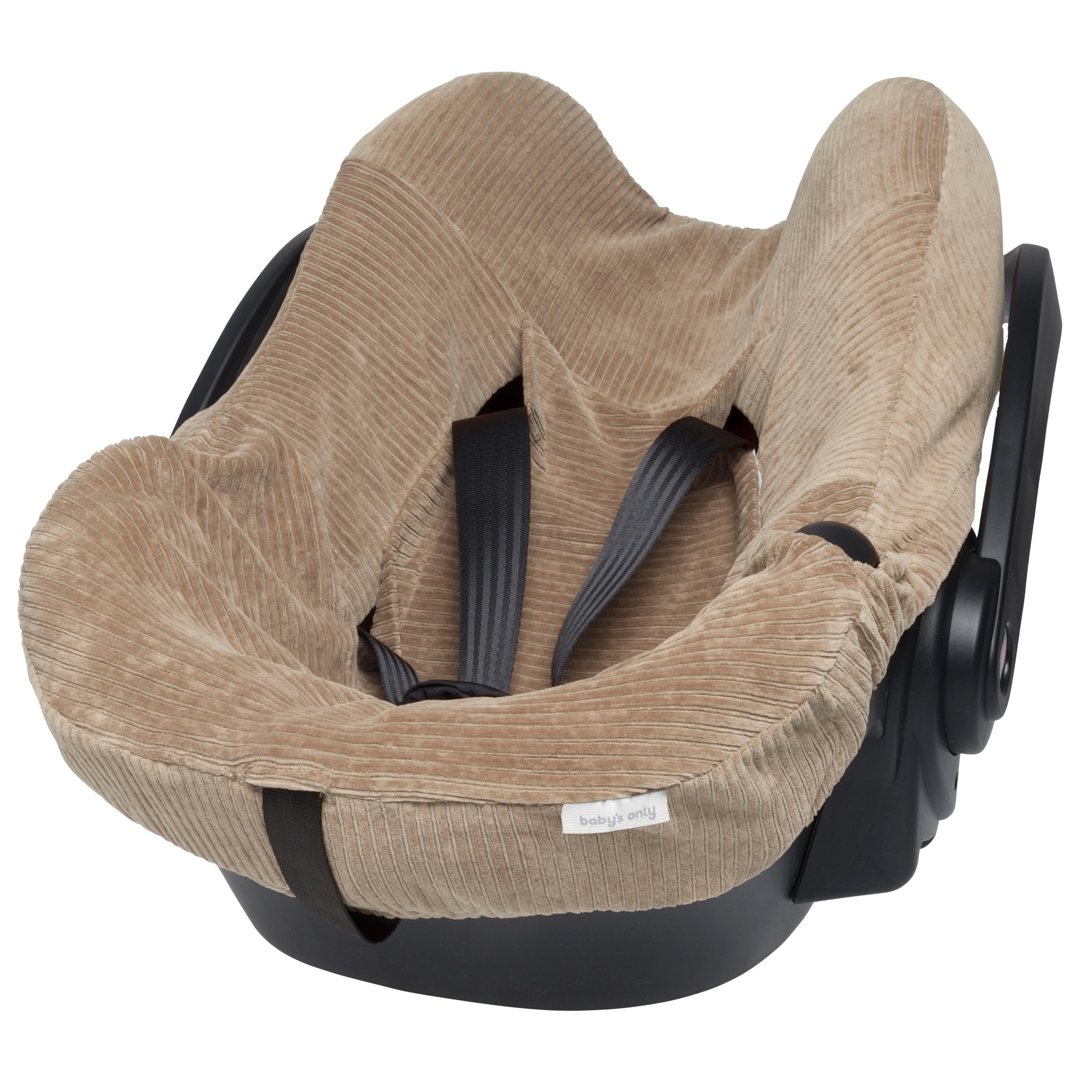 Baby's Only - Babyschalenbezug Sense - Weiche Rib Corduroy - Gruppe 0+ - Maxi Cosi Bezug Babyschale - Schonbezug für Autositz - 5-Punkt-Gurte - Kindersitzbezug für Jungen und Mädchen - Clay