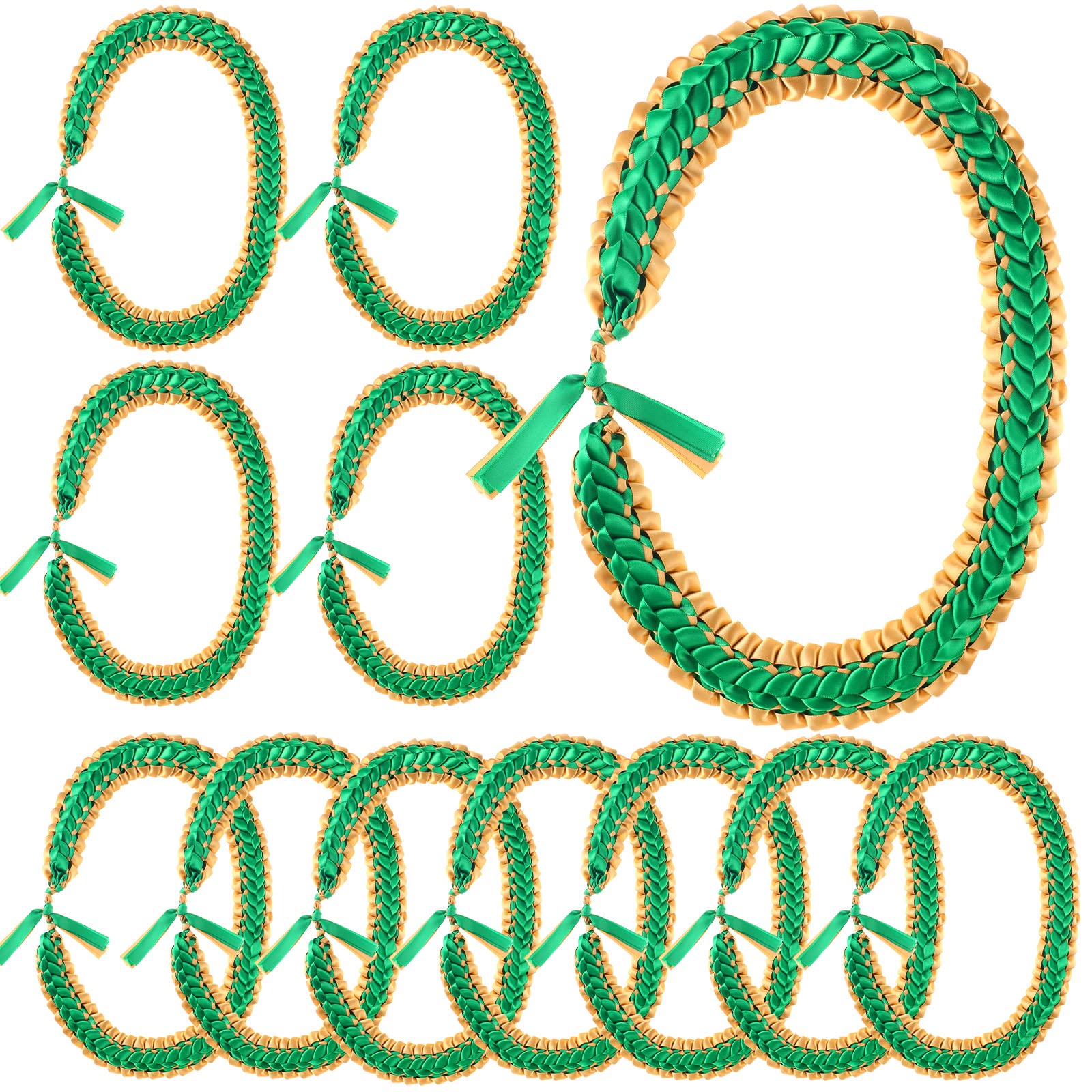 Yunlly Graduation Ribbon Leis Class of 2023 Handmade Double Braided Necklace Adjustable Congrats Graduates Money Leis for High School and College Graduation Party Gifts