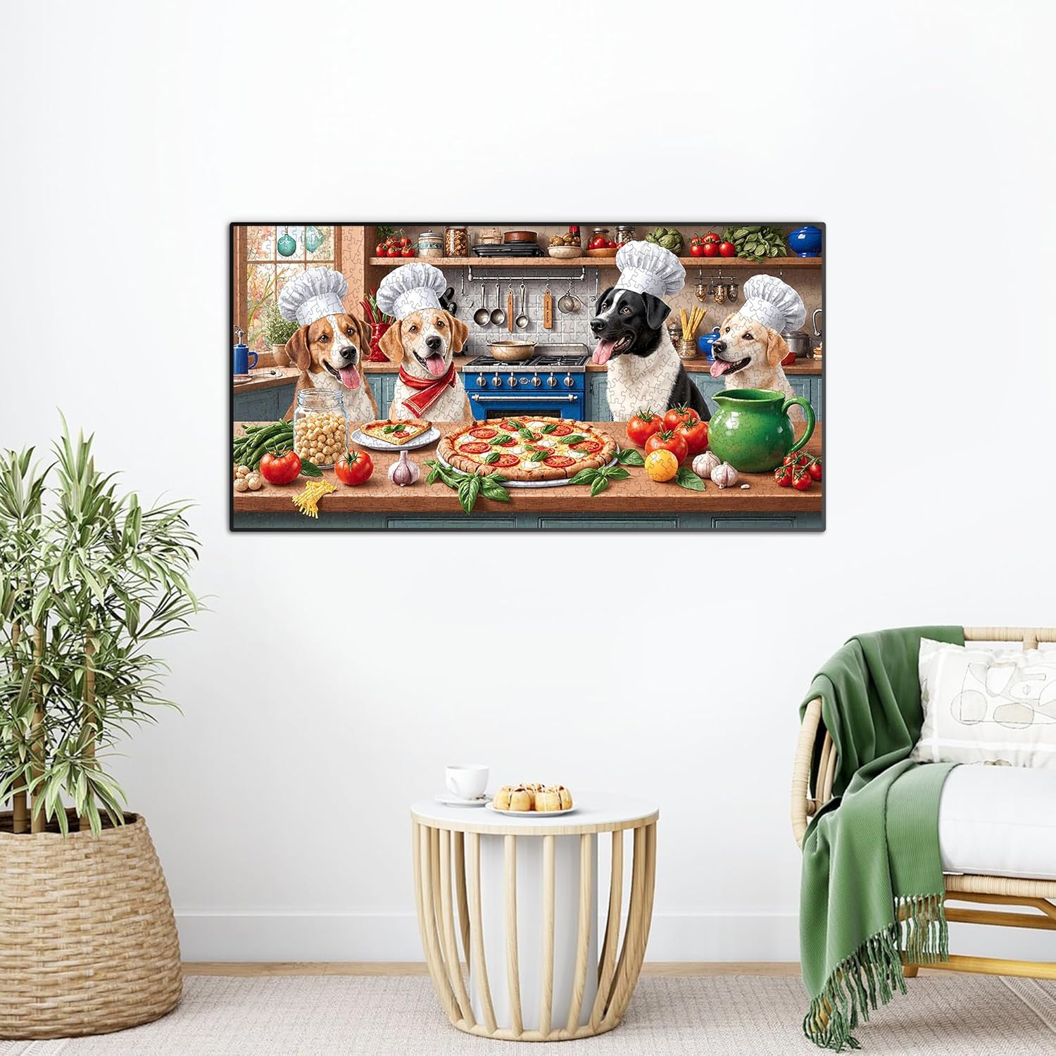Puzzles for Adults 1000 Pieces Dog Kitchen, Universe Paper Jigsaw Puzzle 1000 Pieces - Fun and Challenging Family Decoration Puzzle Great Gift Idea, Finished Size is 31.5 x 16.14 in
