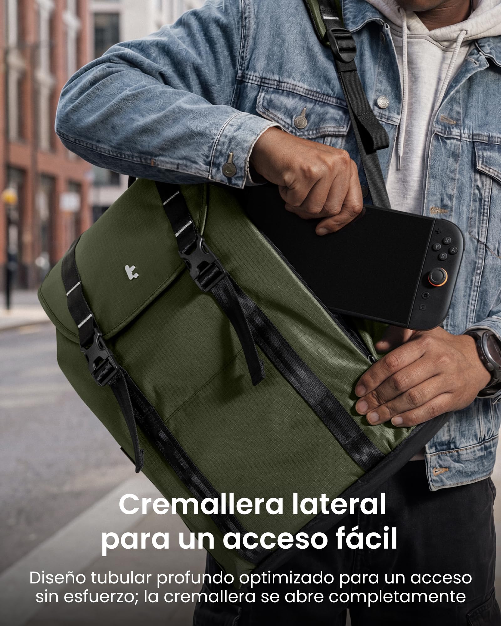 tomtoc Mochila para Portátil 22L, Mochila Vintage Ligera y Resistente al Agua para Escuela, Universidad, Trabajo, Viajes y Uso Diario, para Hombre y Mujer, Compatible con Portátiles de 13-16 Pulgadas