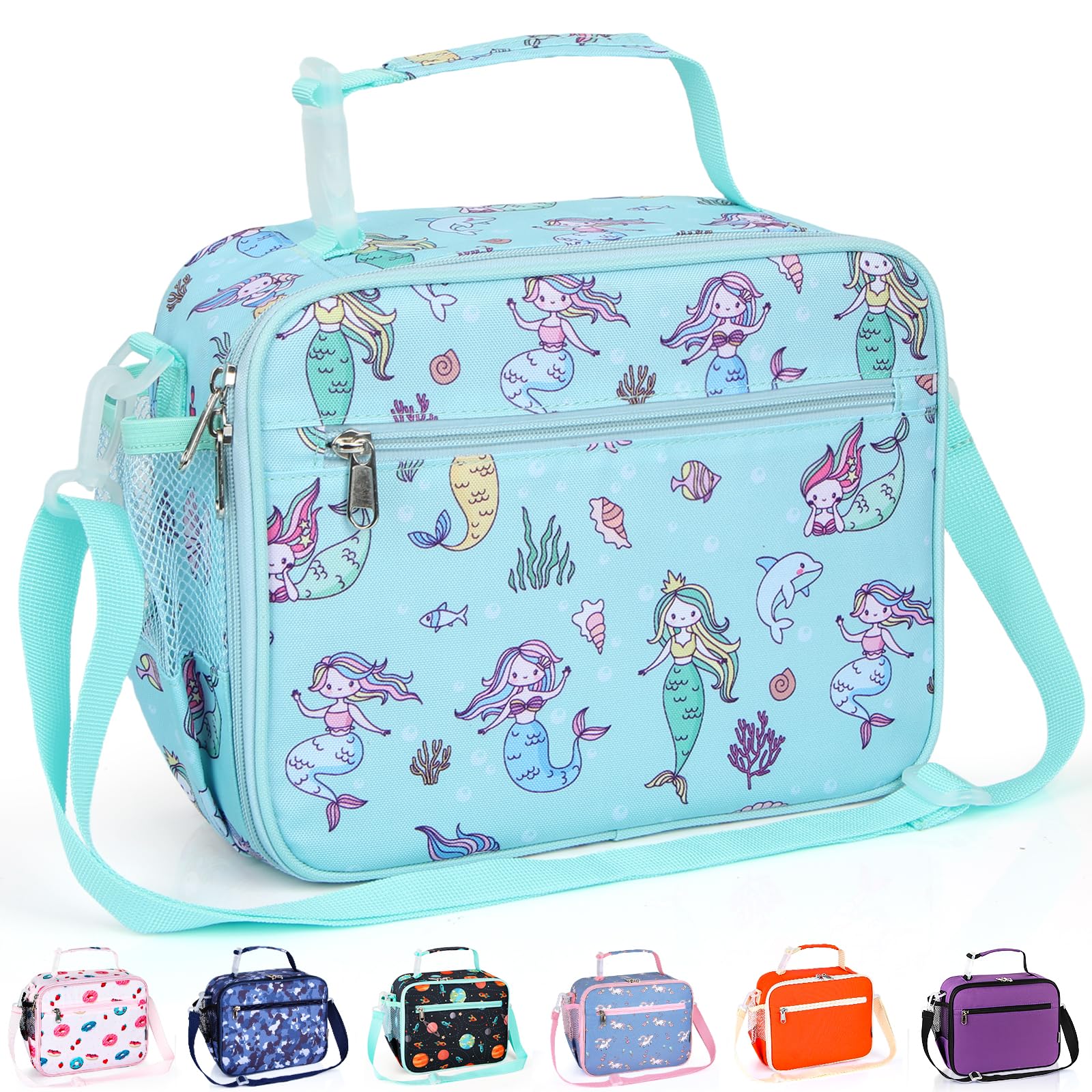 Homtibrm Insulated Lunch Bag, Kids Lunch Cool Bag with Adjustable Strap