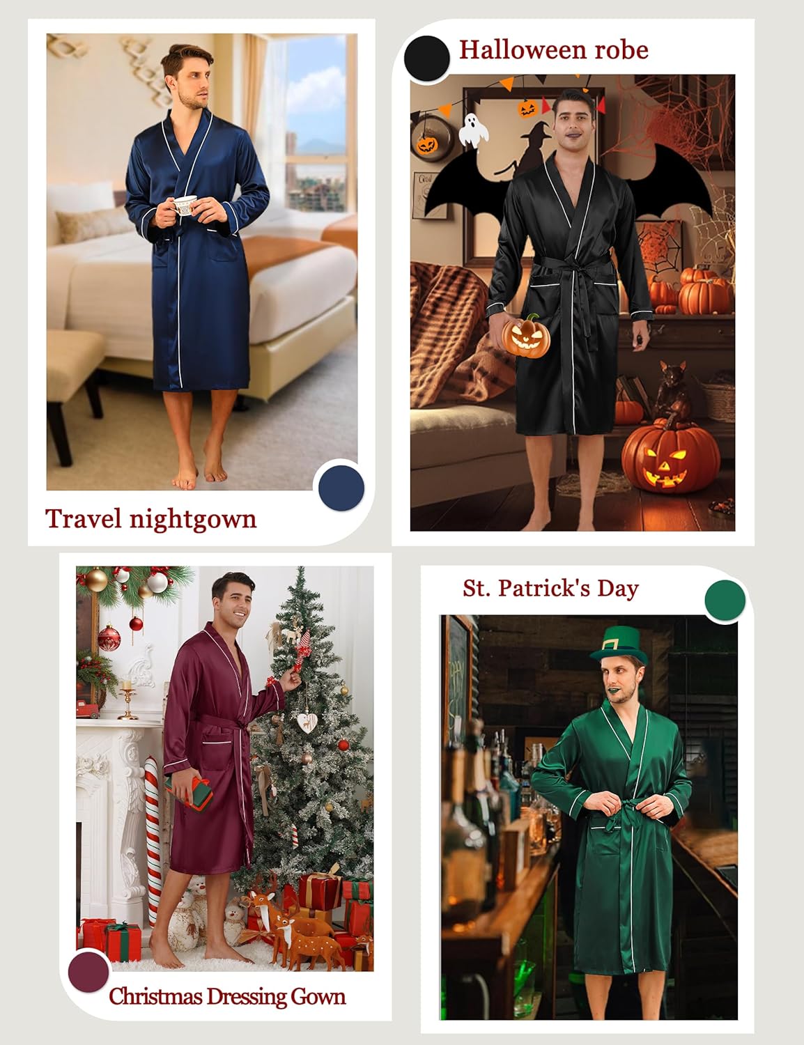 Cawö 816 Heren kimono badjas - anthrazit-72 50/52