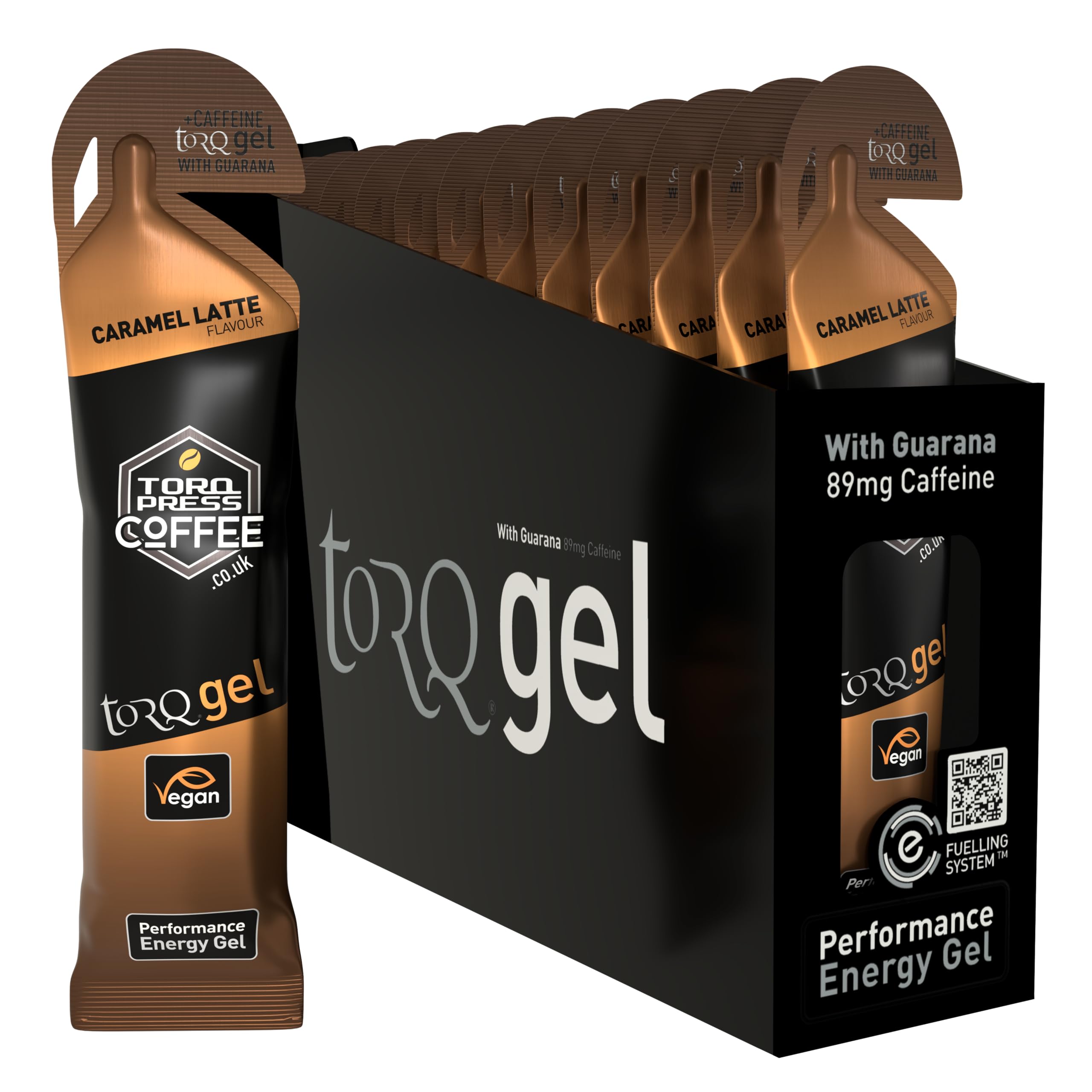 Running Gels with Electrolytes - 2:1 Maltodextrin: Fructose for Endurance Sports & Optimal Performance | Energy Gels for Running, Cycling & Marathons - 30g Carbs Per Gel | Caramel Latte 15