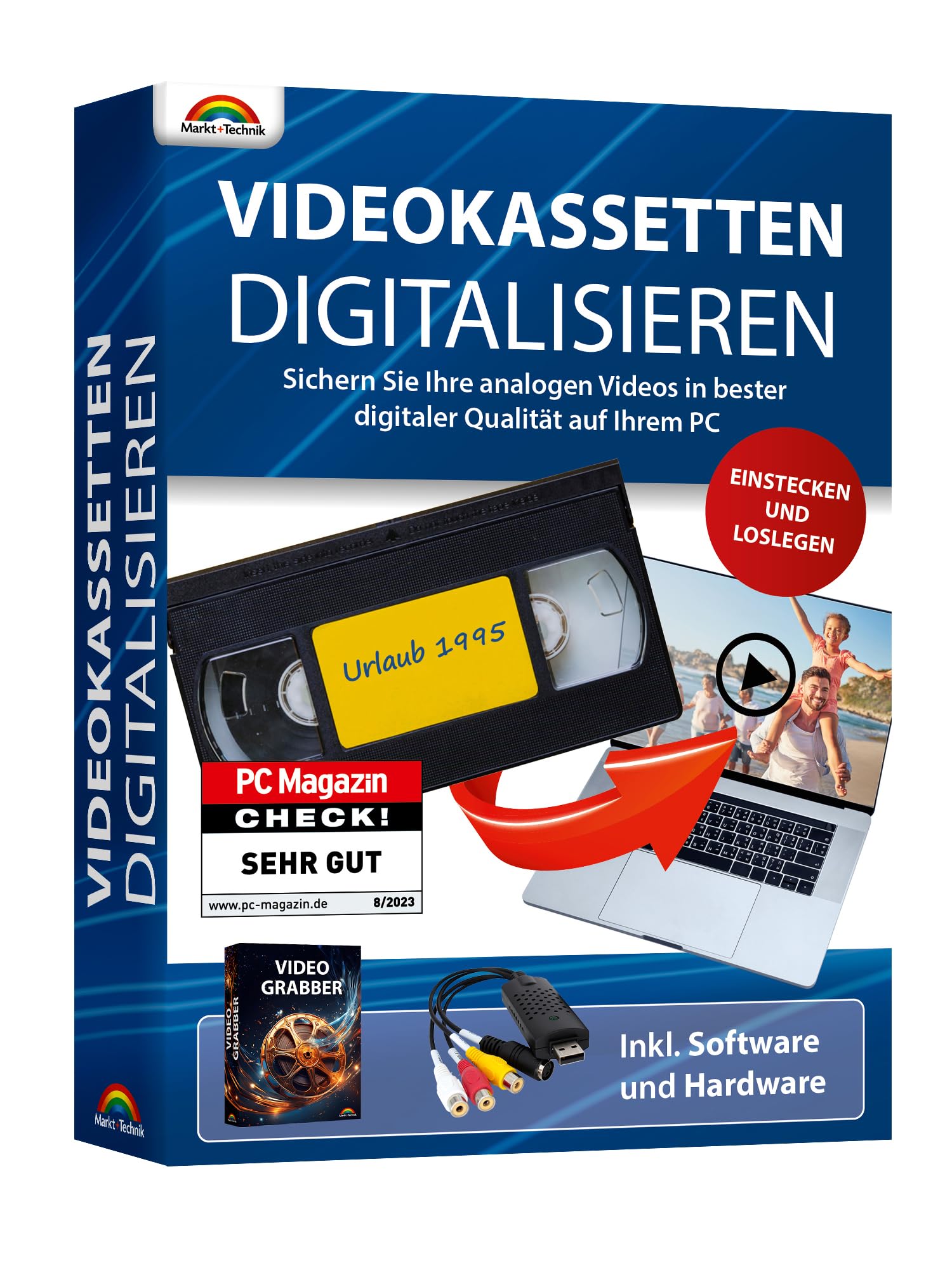 Videokassetten Digitalisieren - analog Audio und Video Konverter - VHS Kassetten digitalisieren - von jeder analogen Quelle - VHS  VCR  DVD Video Rekorder für Windows 11 / 10 / 8 / 7