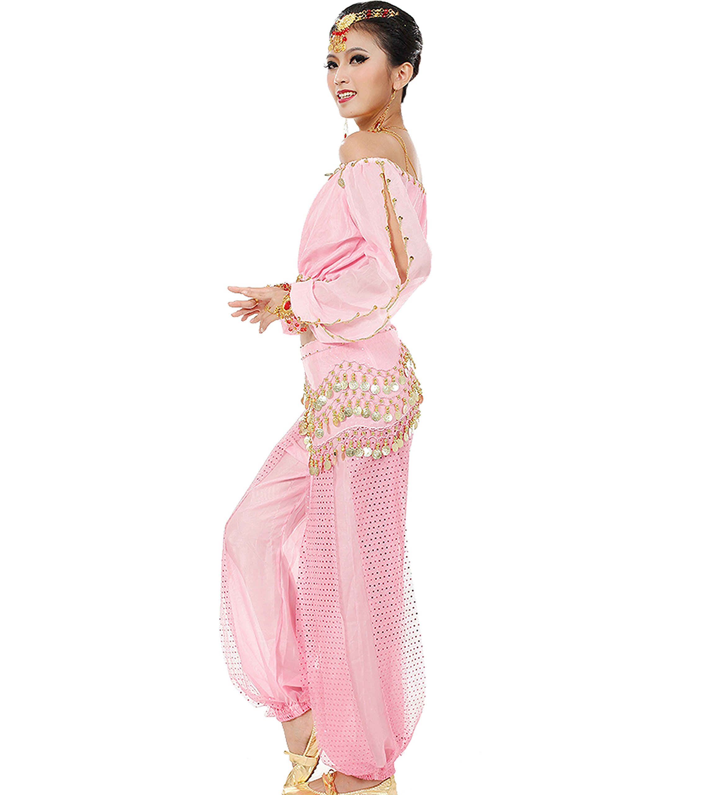 Astage Mujeres Danza Del Vientre Disfraz Active Wear Top Pantalones Cinturón Conjunto