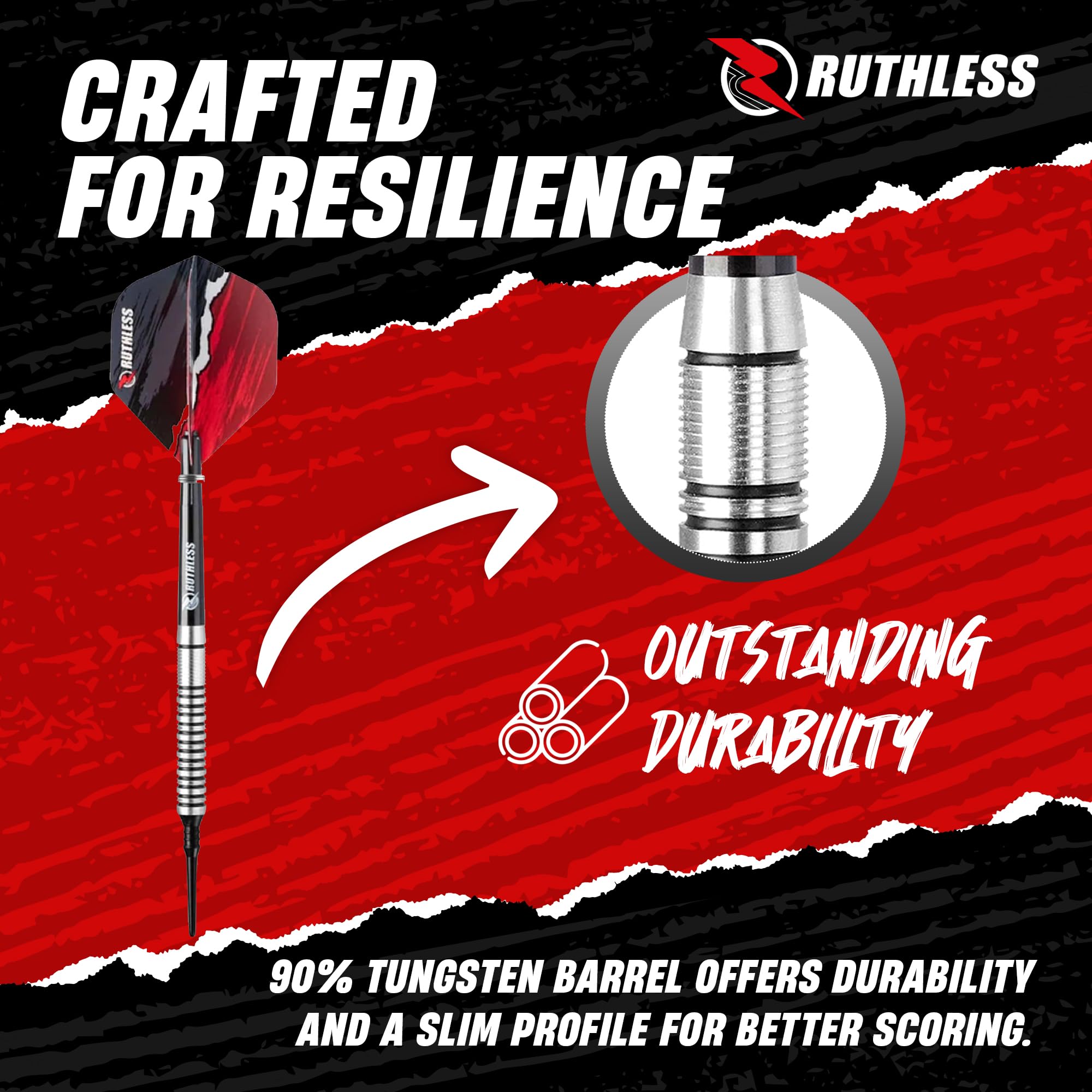 Ruthless Ranger Darts Range 90% tungsteno 18 g