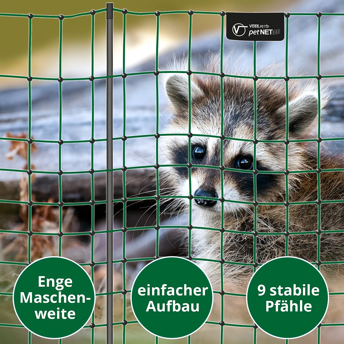 VOSS.PET Premium Kaninchenzaun petNET® 12m, 65cm Kaninchennetz Hasenauslauf Elektronetz Kleintiernetz Hasenzaun