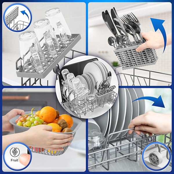 Duronic DW5 WE Lavavajillas pequeño - Lavavajillas Portatil sin Instalacion, Mini lavavajillas compacto, Máquina Lavar Loiça, Maquina de Lavar Loiça, 6 programas, 950W, Secado rápido, 52.3 dB - 3