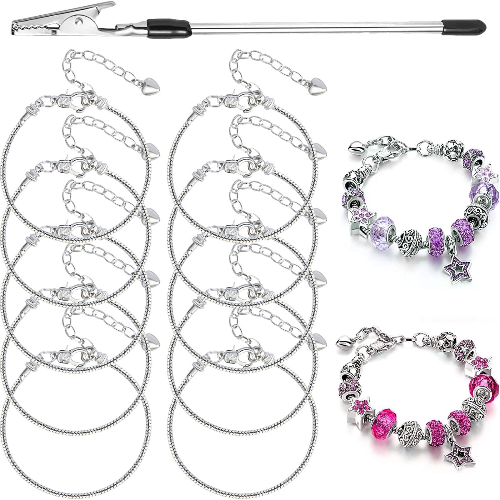 Amazon.com: 10 Pcs Snake Chain Charm Bracelet Chains with Bracelet