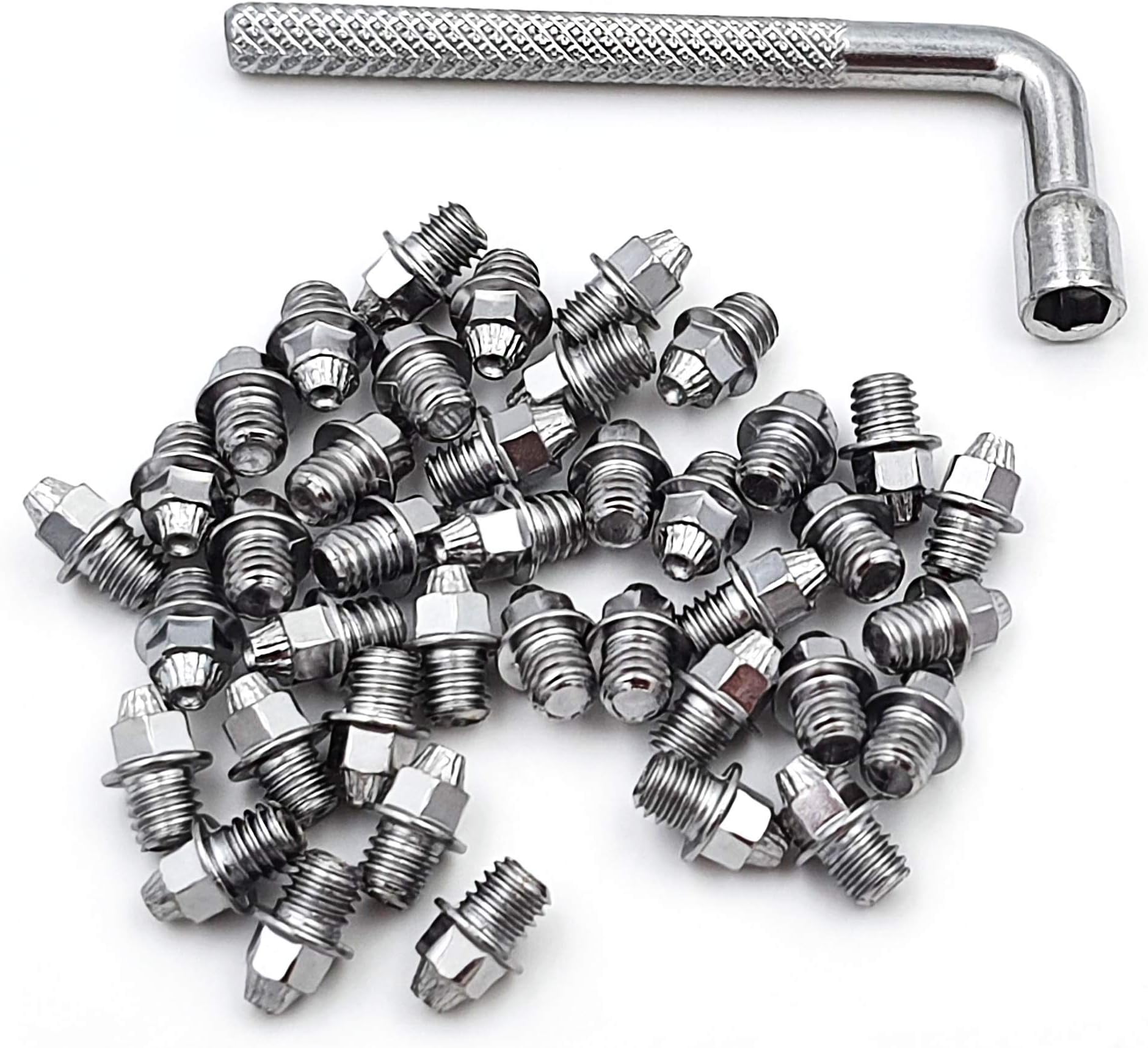 ONIPAX Bike Pedal Bolts Screw M4 x 7mm 40 pcs/Bag with 1 Wrench Silver…