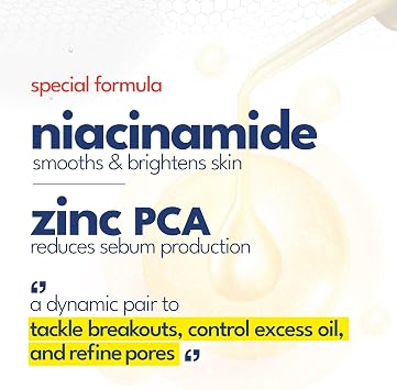Niacinamide Serum 10% - Pore Tightening Face Serum + Zinc 1% for Glowing Skin - Balances Sebum Production, Hydrates & Repairs (30ml)