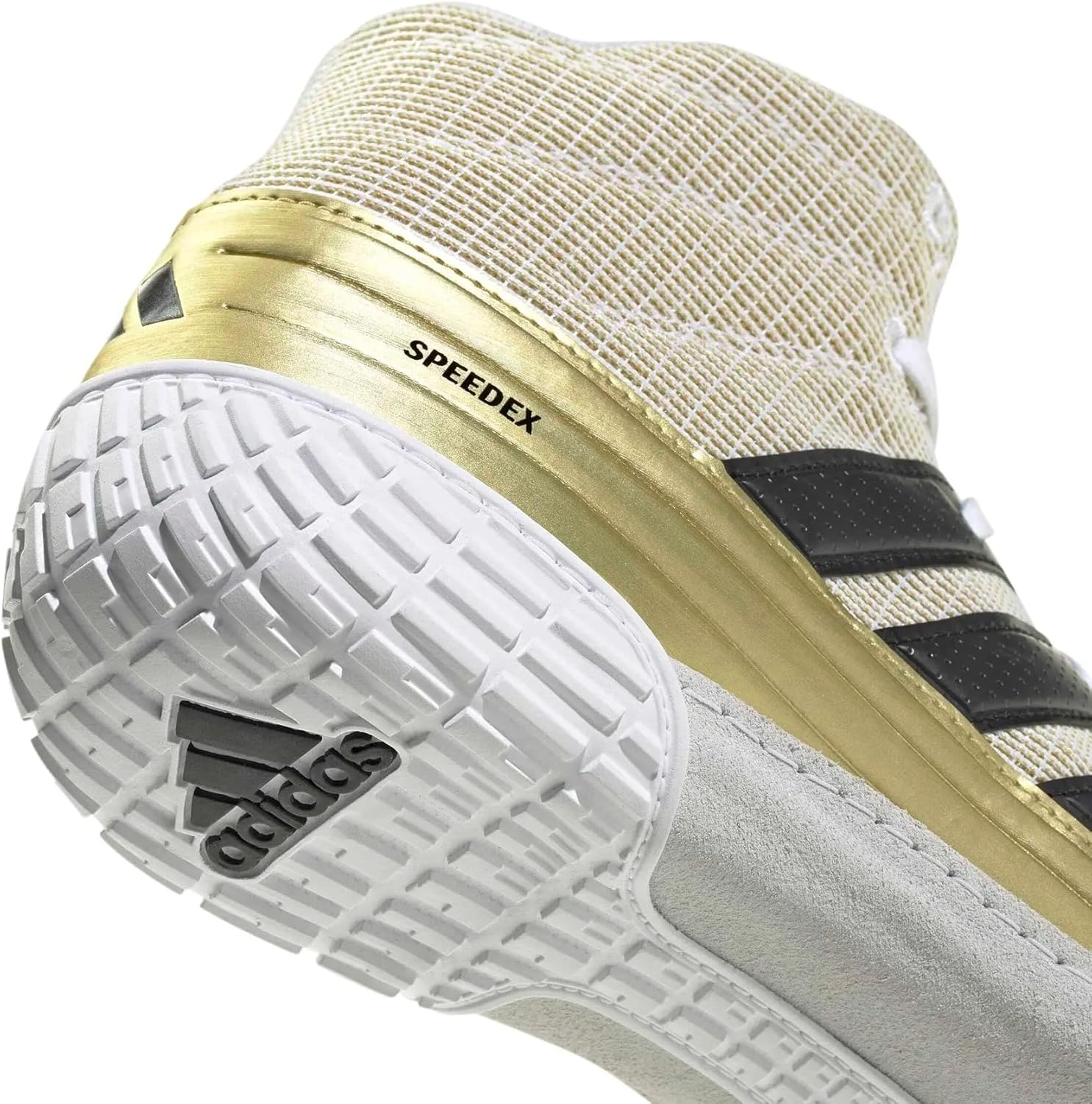 adidas SpeedEx Wrestling Shoes, White/Black/Gold, 7