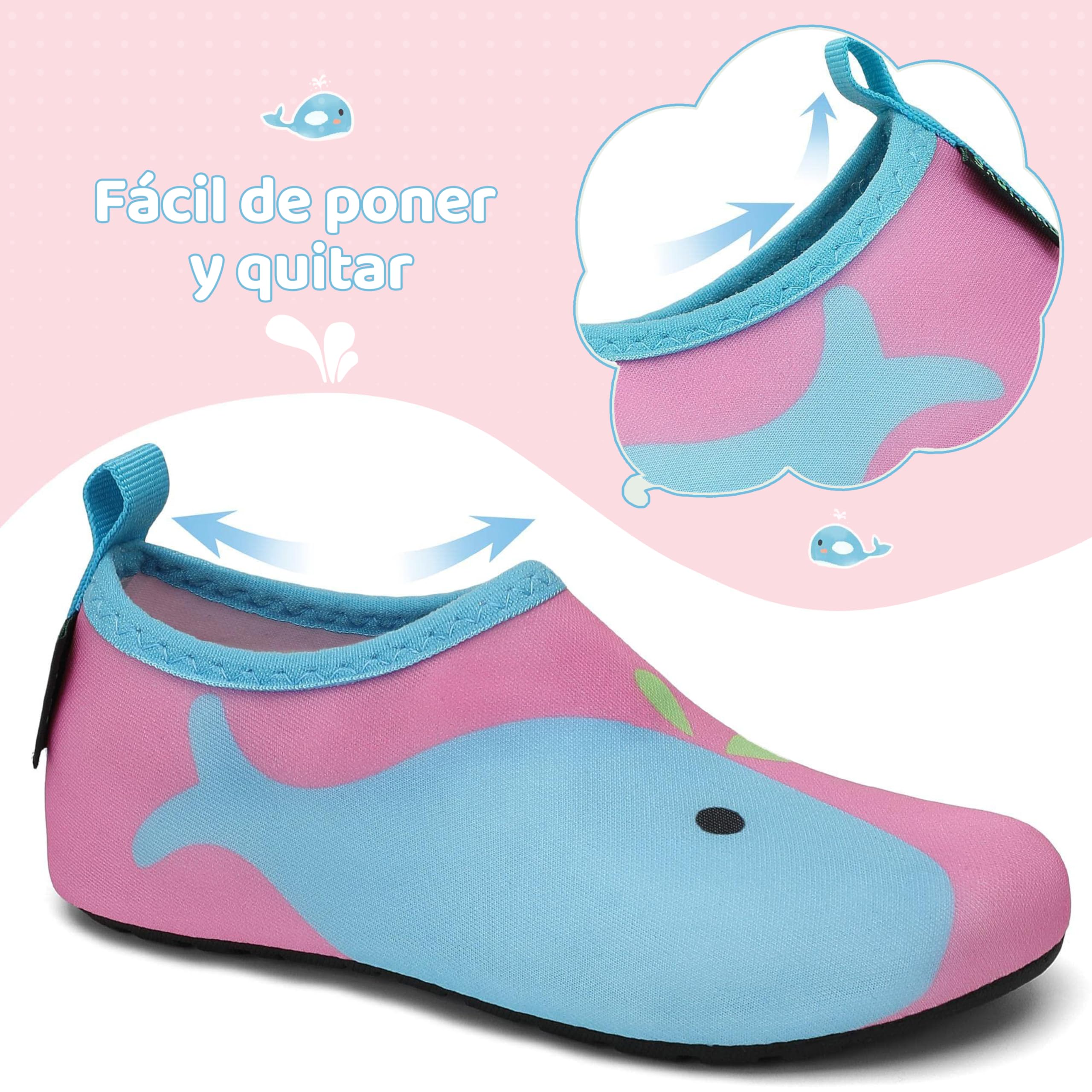 SAGUARO Niños Zapatos de Agua Descalzo Barefoot Respirable Calcetines de Natación Antideslizante de Surf Piscina Playa Yoga Calzado Talla 20-37 EU