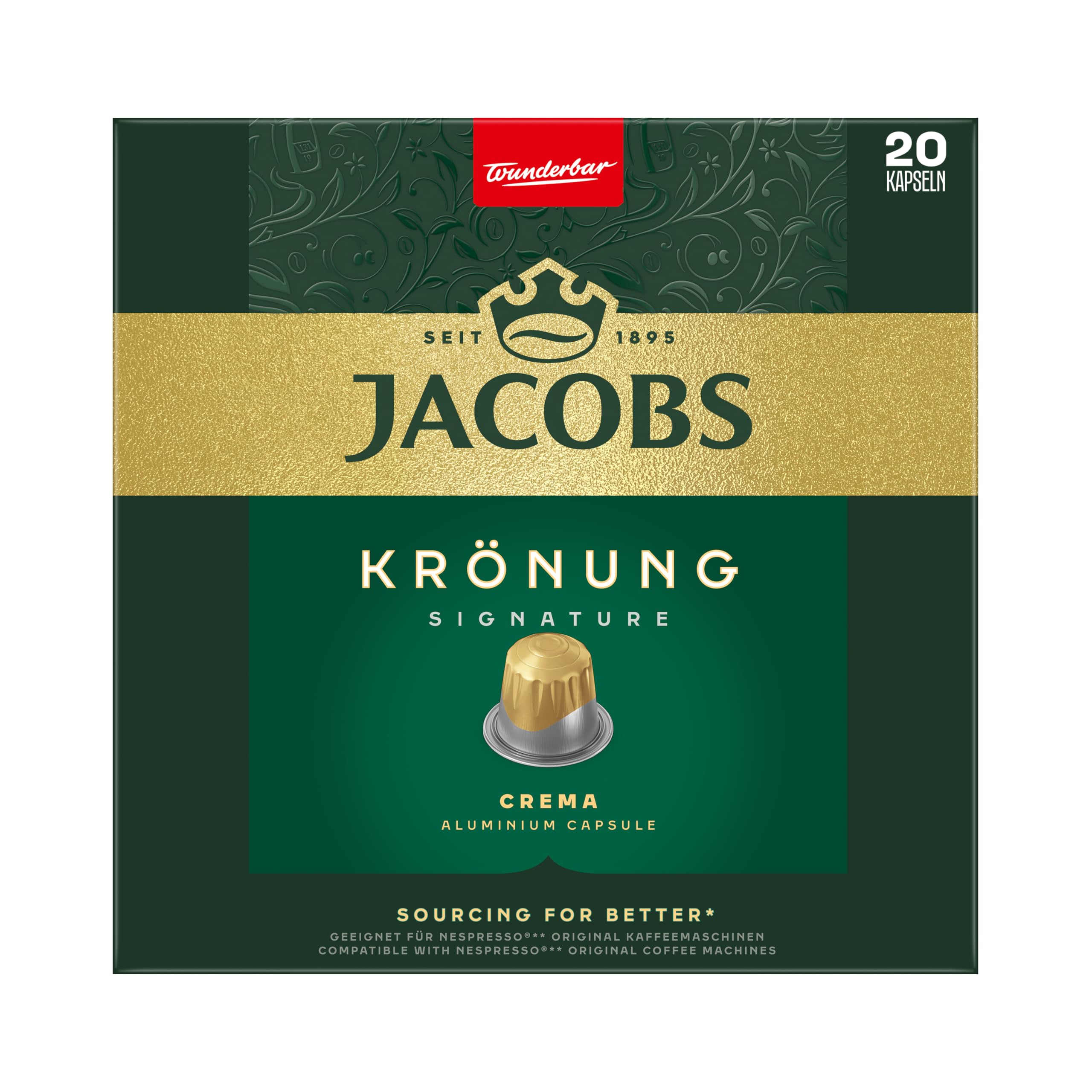Jacobs Kaffeekapseln Vielfaltsbox, 8 Sorten, 6 x 20 + 2 x 18 Getränke, Nespresso* kompatible Kaffee Kapseln, 156 Kapseln