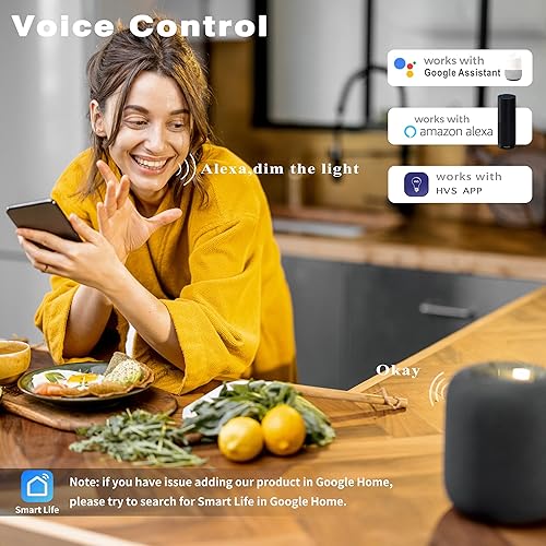 Miniatura 3 de Homevenus HVS - Bombillas inteligentes de 9 W, A19 E26, regulables, regulables, luz LED blanca cálida fría de 2500 K-6500 K, control por aplicación,