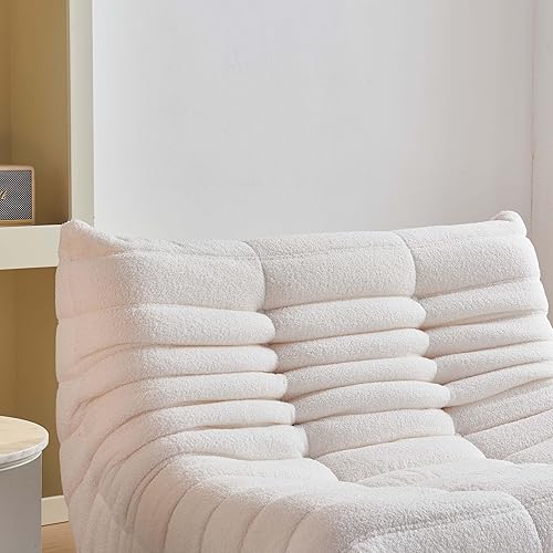 Miniatura 7 de Puf para adultos, sofá biplaza de gran tamaño, silla de chimenea, cómodo sofá perezoso de 2 plazas, puf de espuma viscoelástica para sala de estar,