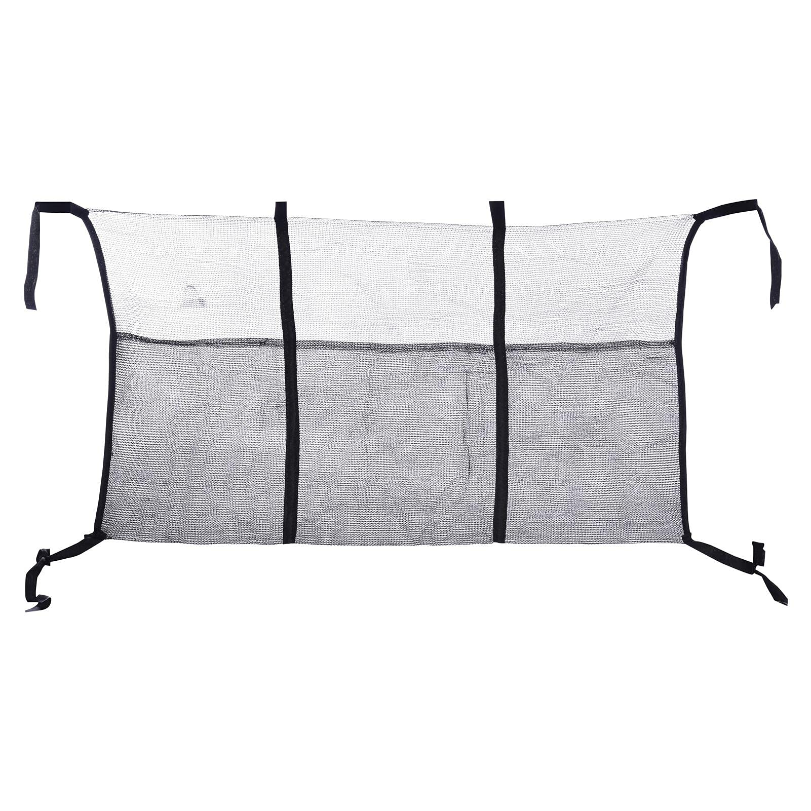 Hehoyang Trampolines Accessory Kit, Trampoline Storage Mesh Bag with 4 Straps, Collapsible Laundry Hamper Basket with Durable Hanger (Black)