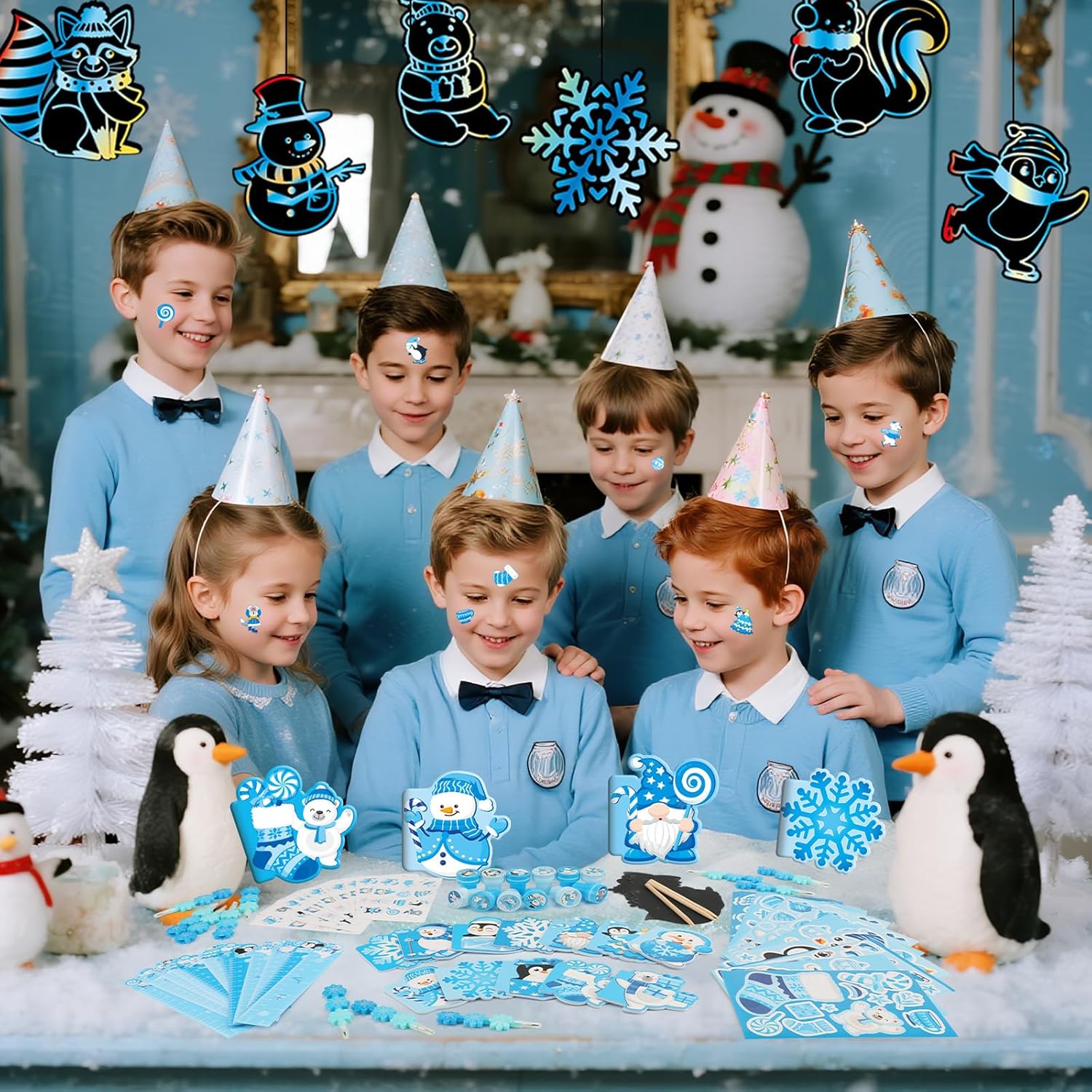 BenLouis Winter School Stationery Party Favors Snowflake Holiday Themed Classroom Gift Prizes Bulk for Students Kids Christmas Frozen Birthday Goodie Bag Stuffers Pinata Filler (12Set Snowflake) - Image 7