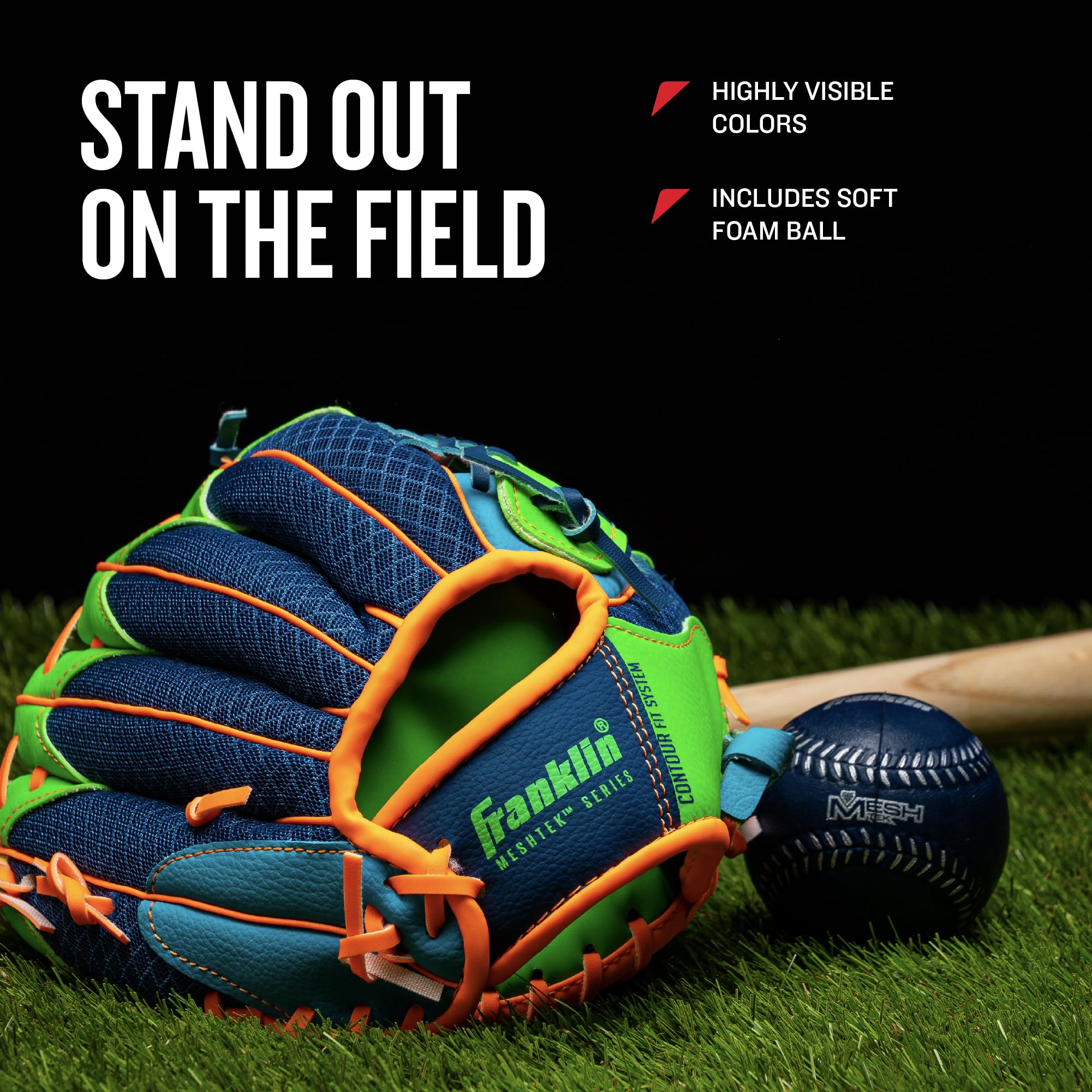 Franklin Sports Teeball Recreational Series Fielding Handschuh mit Baseball, 24,1 cm